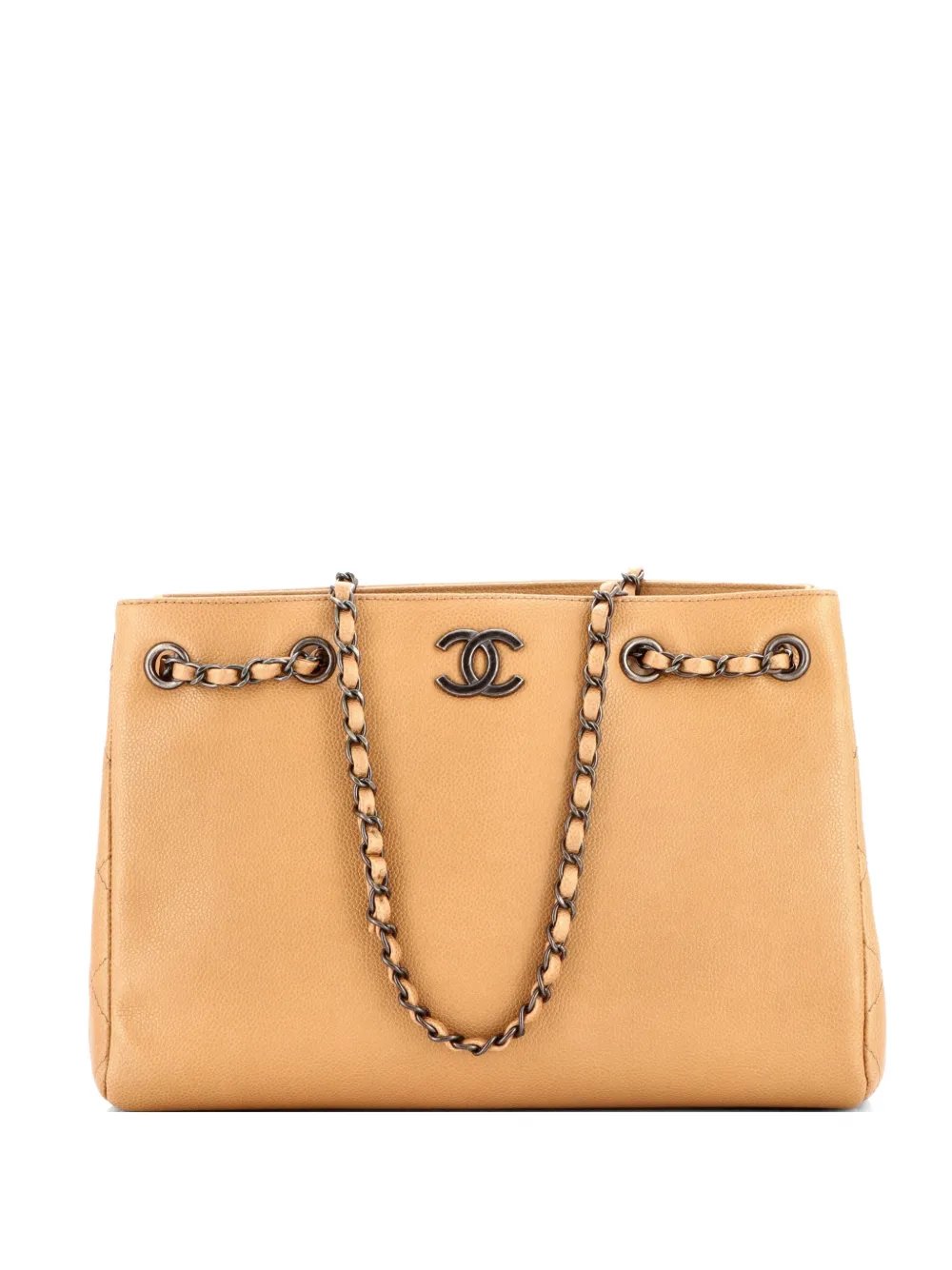 Woven Chain Shopping Caviar Medium tote bag