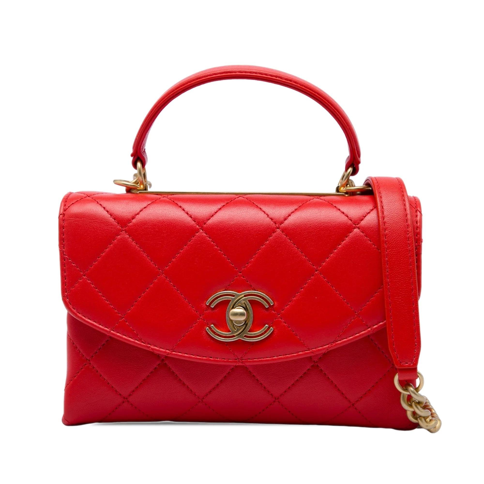 Trendy CC Top Handle pony-style calfskin handbag