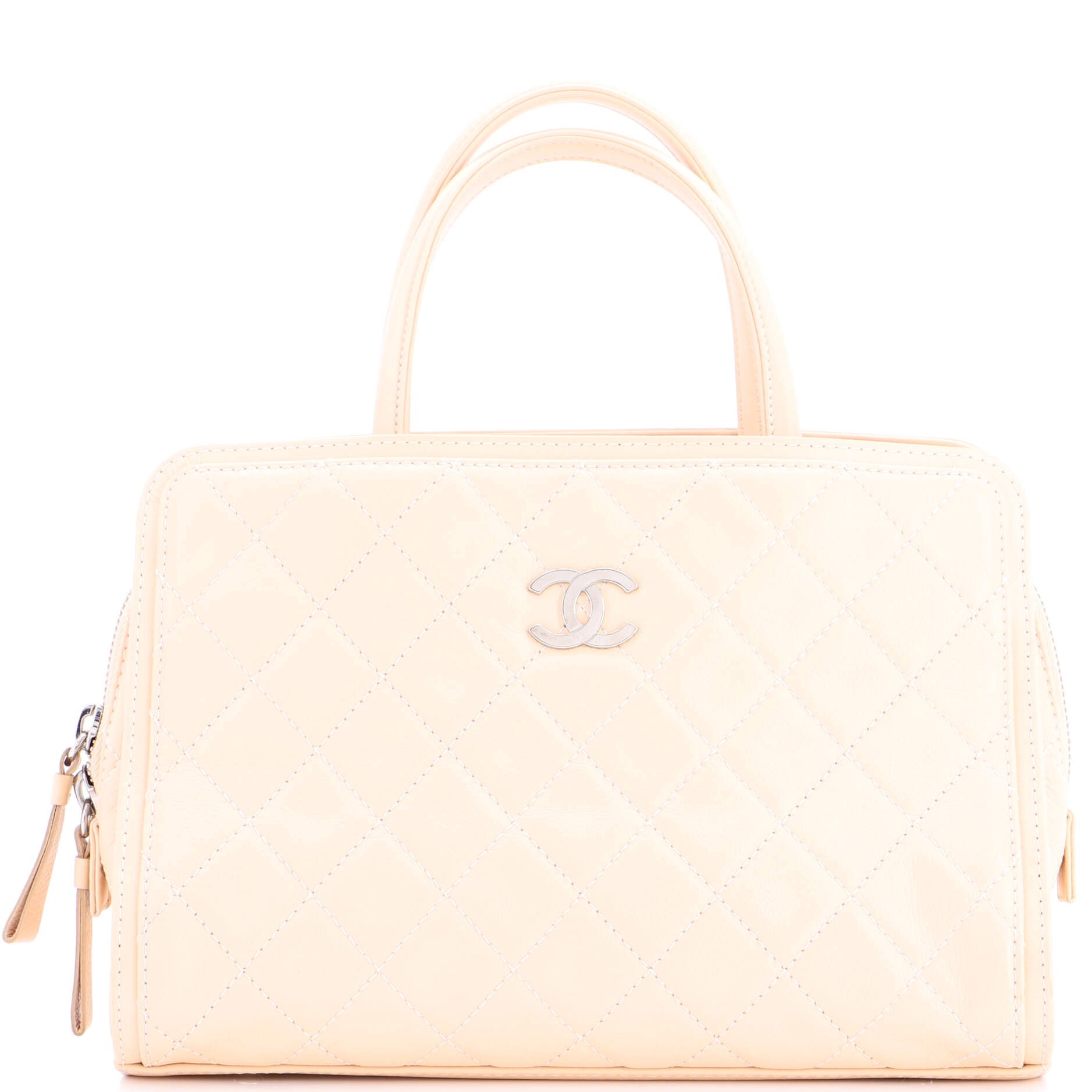 Chanel Zip Around Satchel Quilted Calfskin Medium