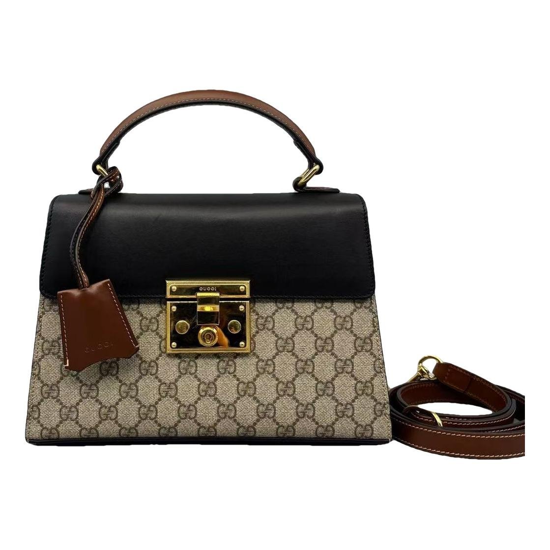 Padlock leather crossbody bag