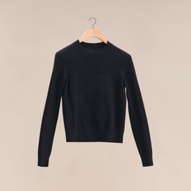 Cashmere "H Lift" long-sleeve sweater