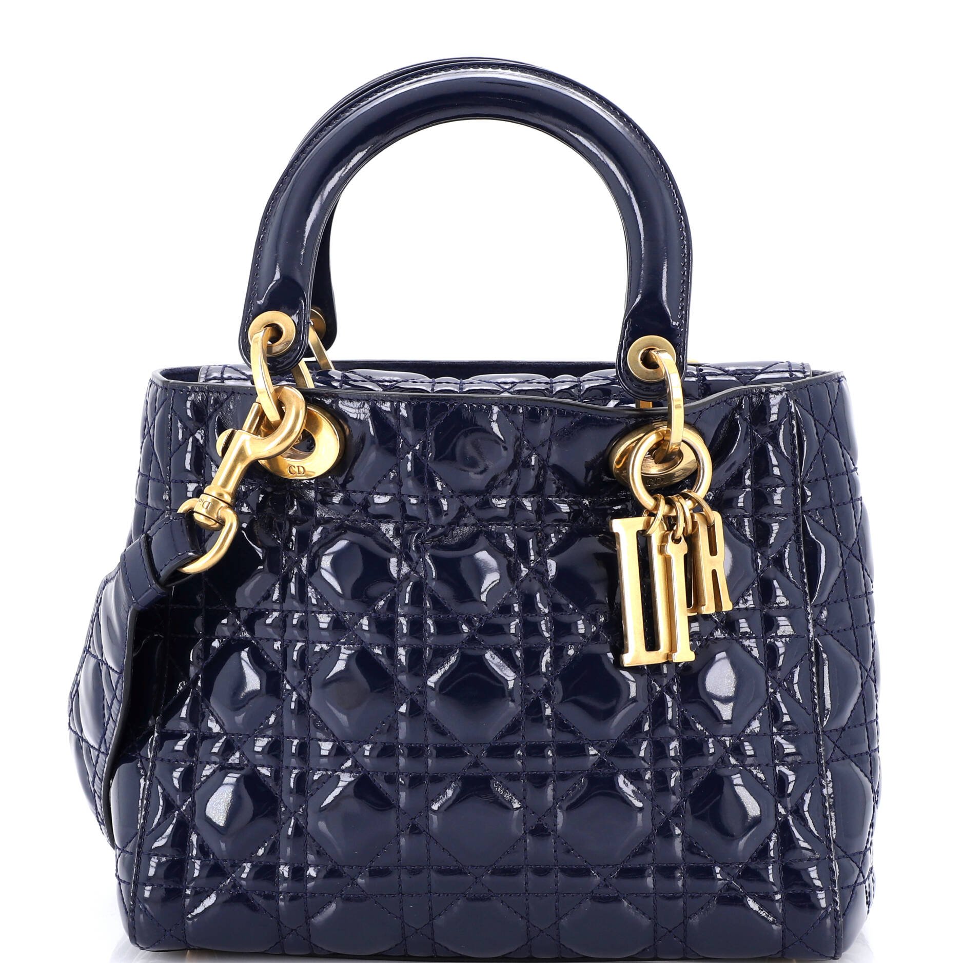 Dior Supple Lady Dior Bag Cannage Quilt Patent Medium