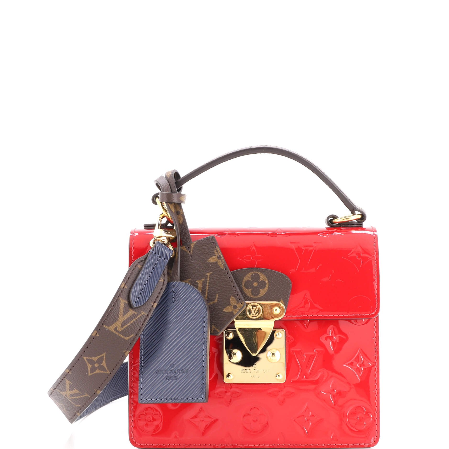 Spring Street NM Handbag Monogram Vernis with Monogram Canvas and Epi Leather