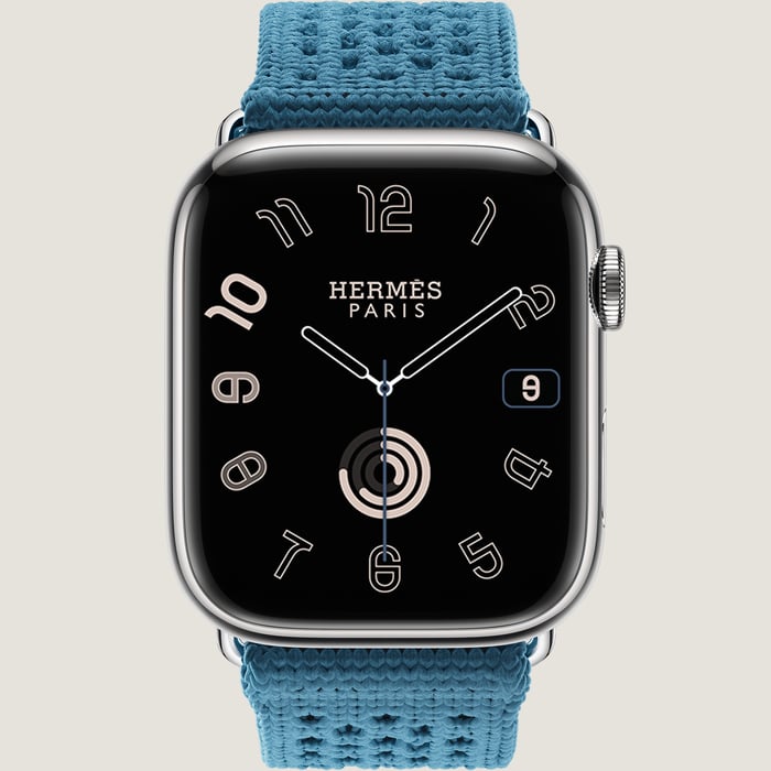 Bleu Jean Band Apple Watch Hermès Single Tour 45 MM Tricot