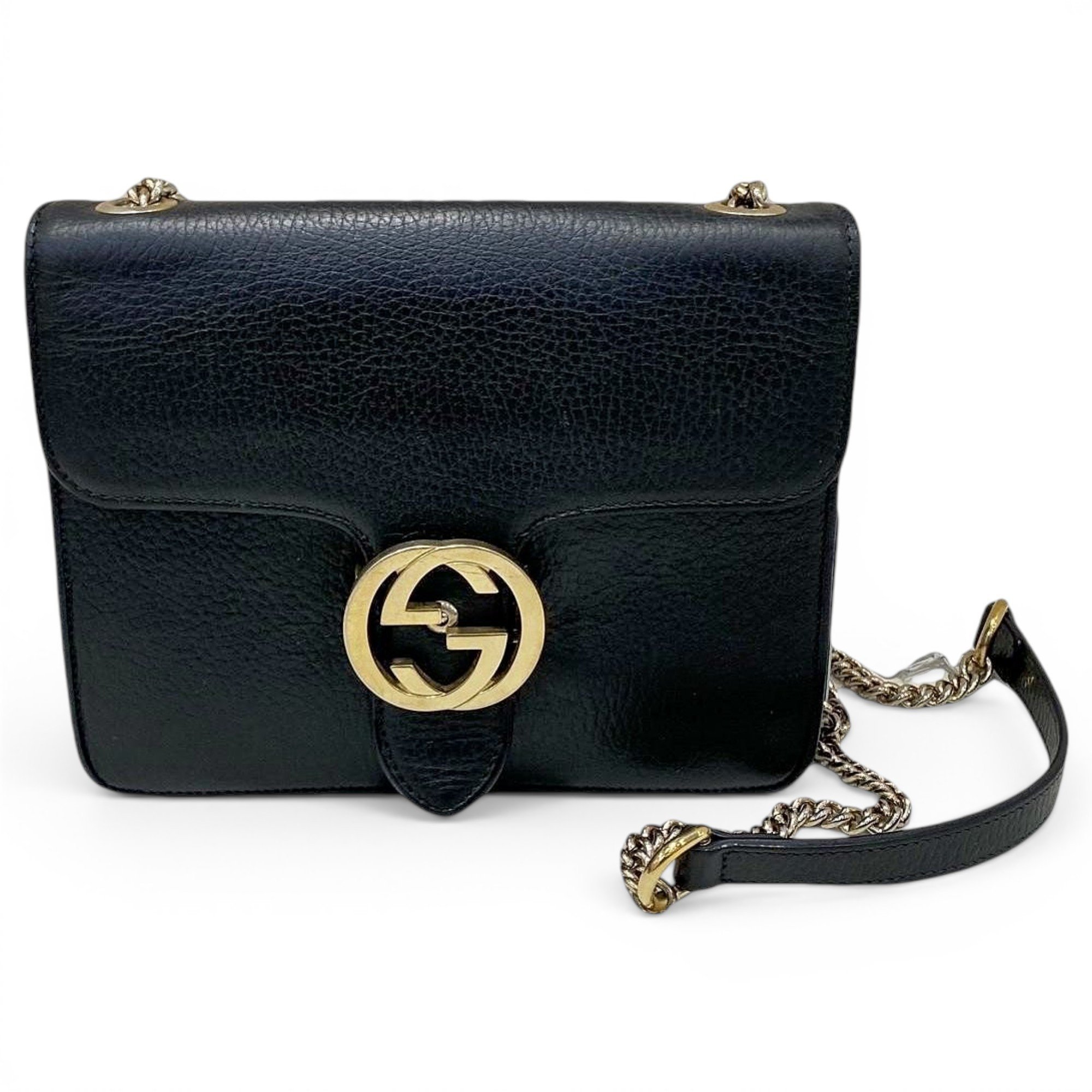 Interlocking leather handbag