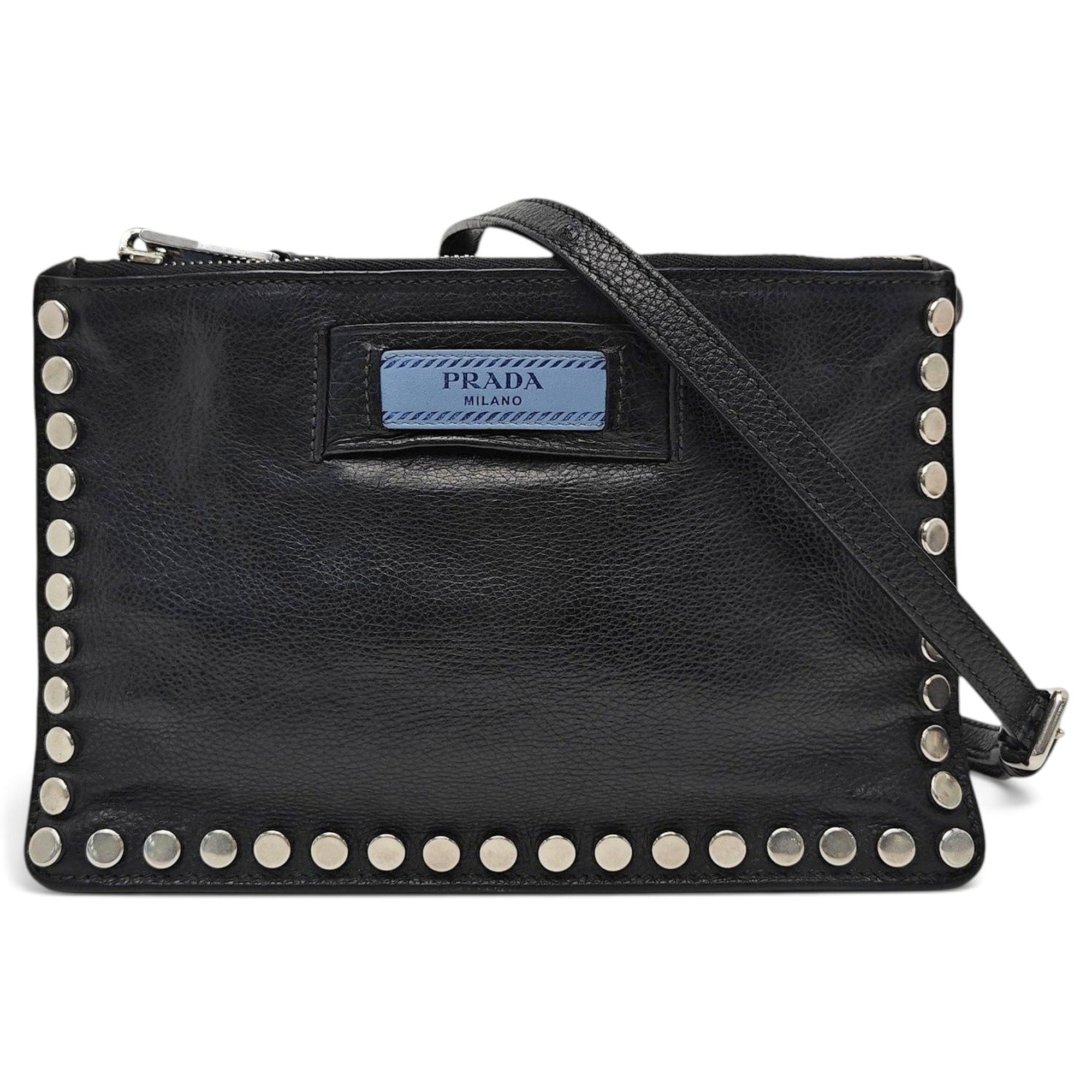 Etiquette leather handbag