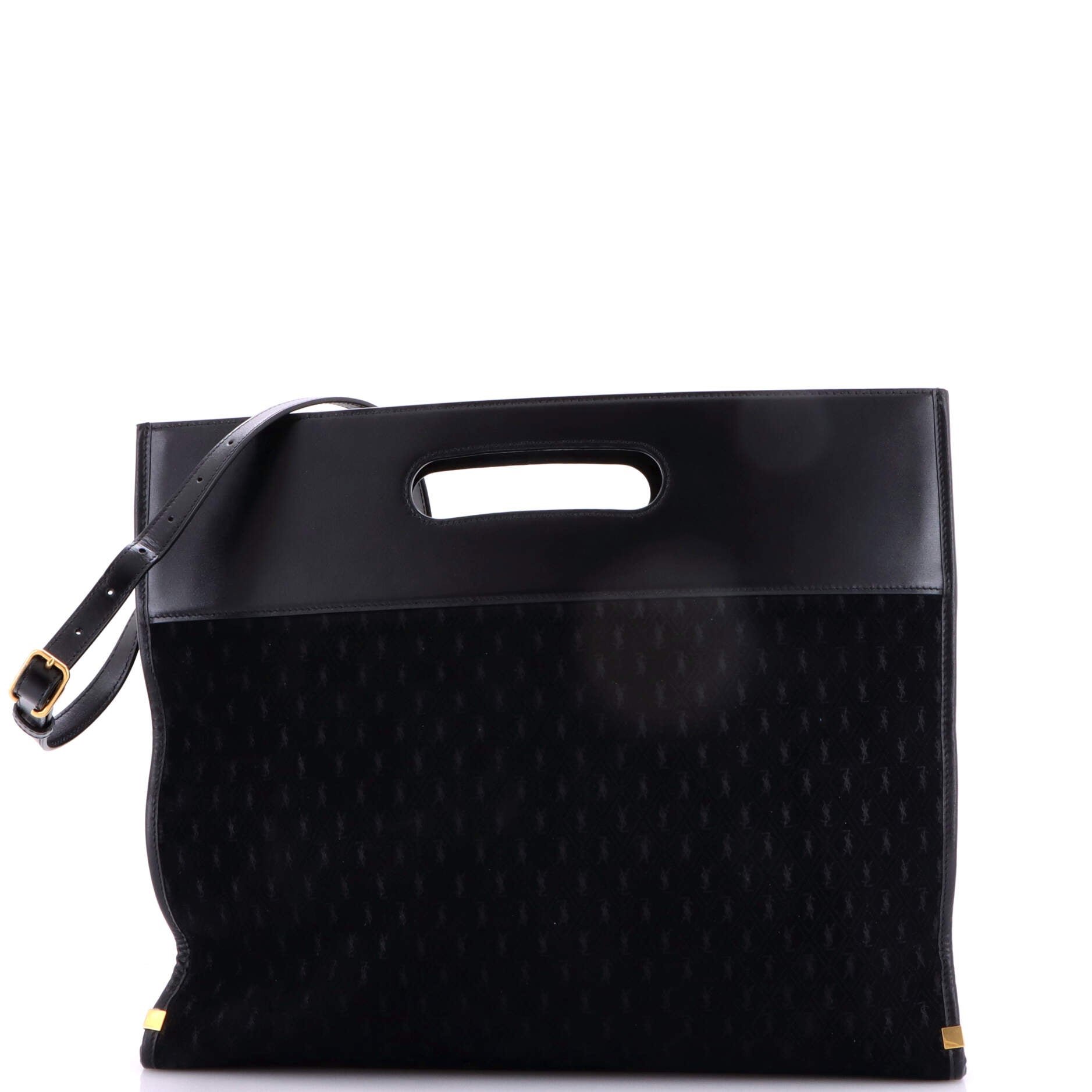 Cutout Convertible Tote Monogram All Over Suede