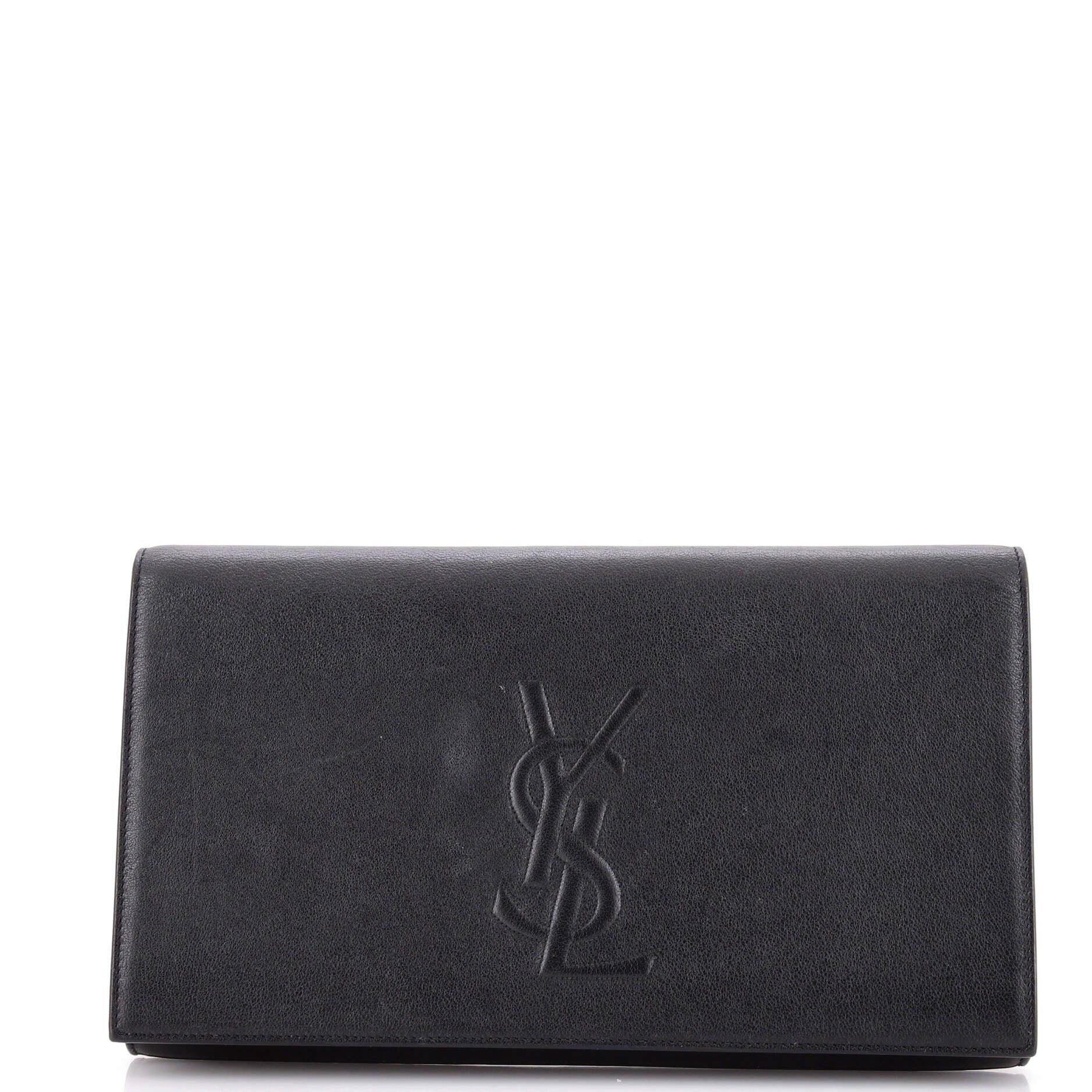 Leather clutch bag