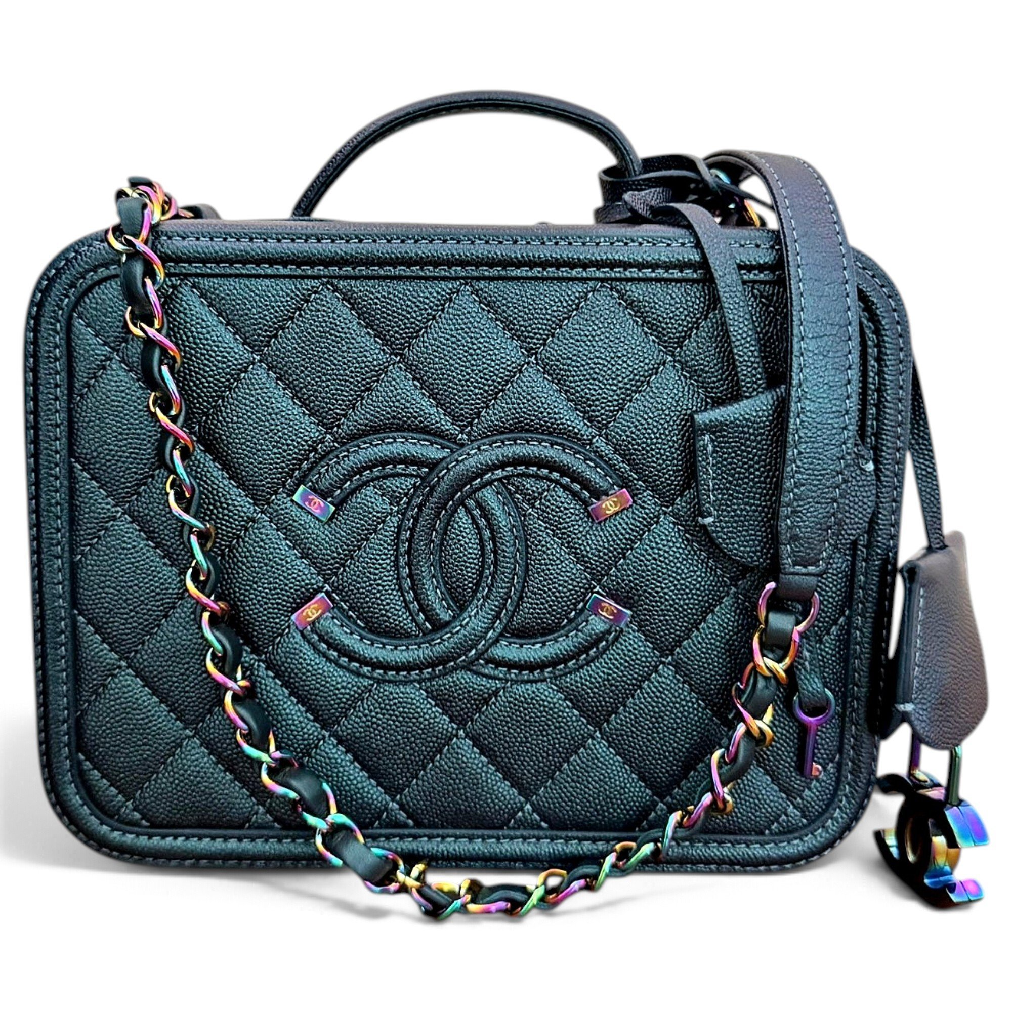 Vanity leather handbag
