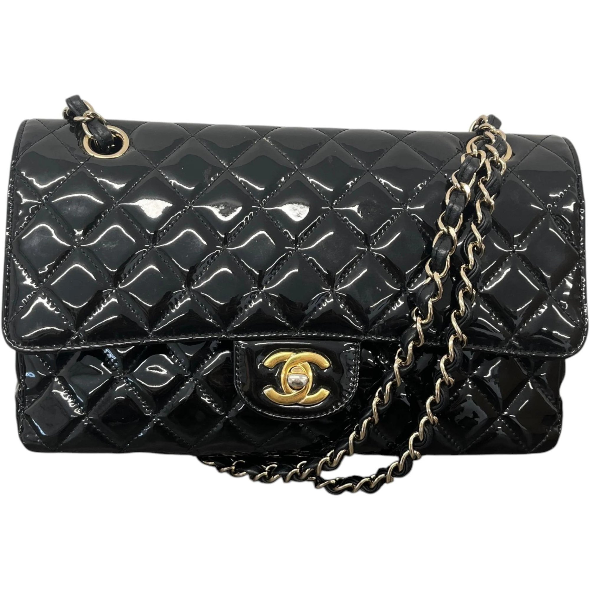 Patent leather handbag