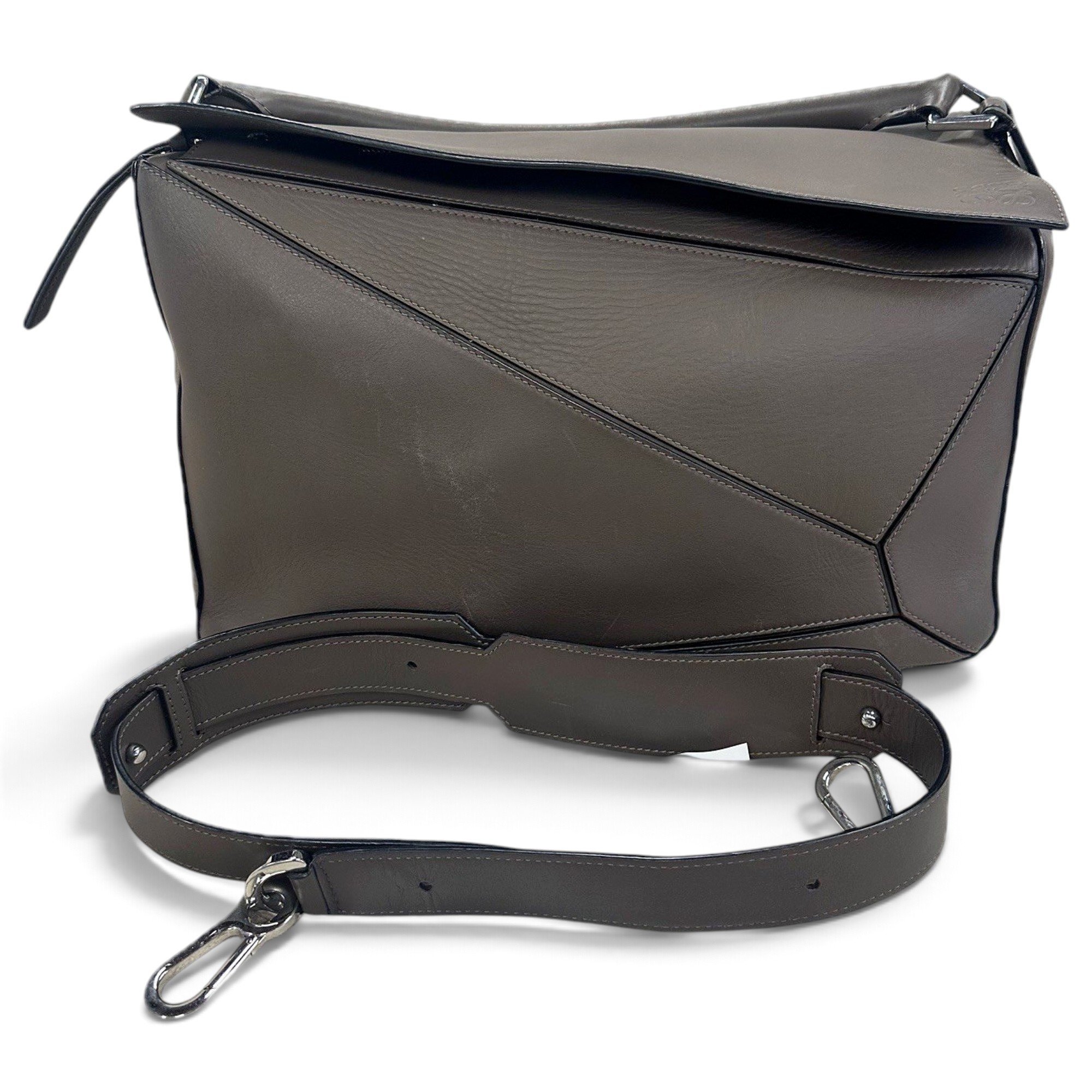 Puzzle leather handbag
