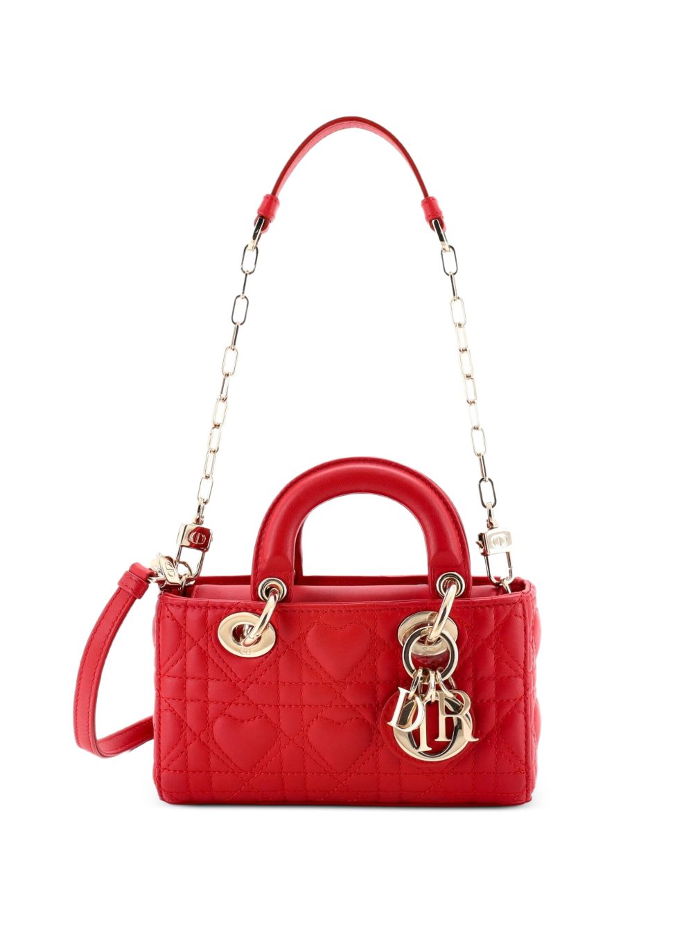 Lady D-Joy Bag Heart Cannage Quilt Leather Micro satchel