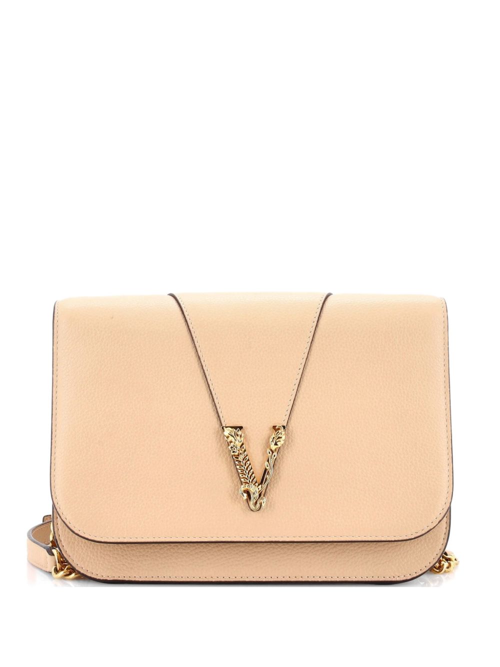 Virtus Chain Flap Shoulder Bag Leather Medium crossbody bag