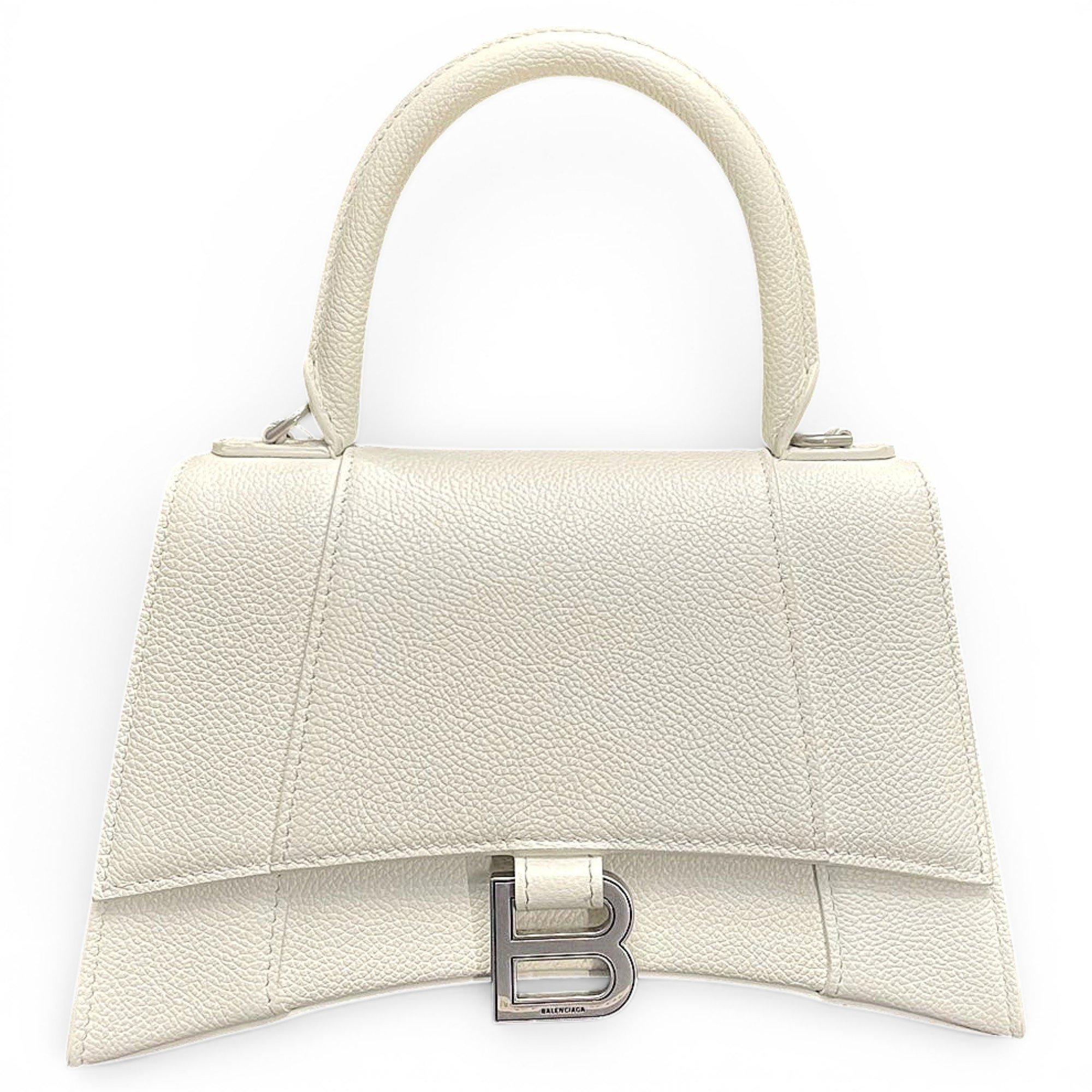 Hourglass leather handbag
