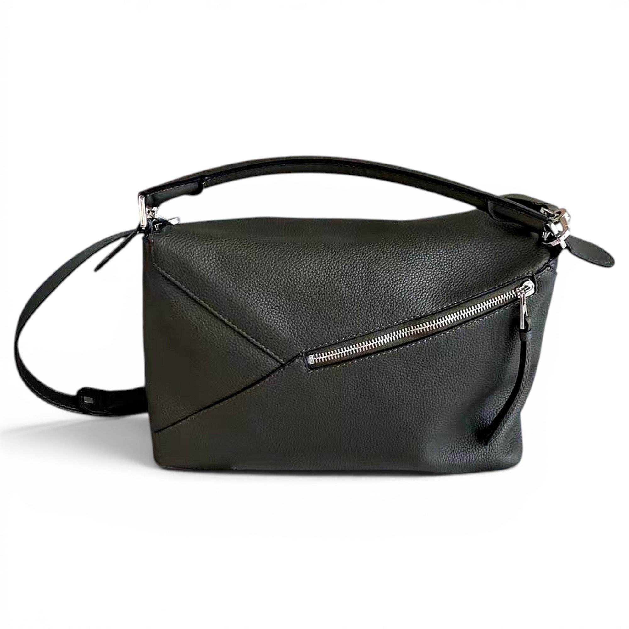 Puzzle leather handbag