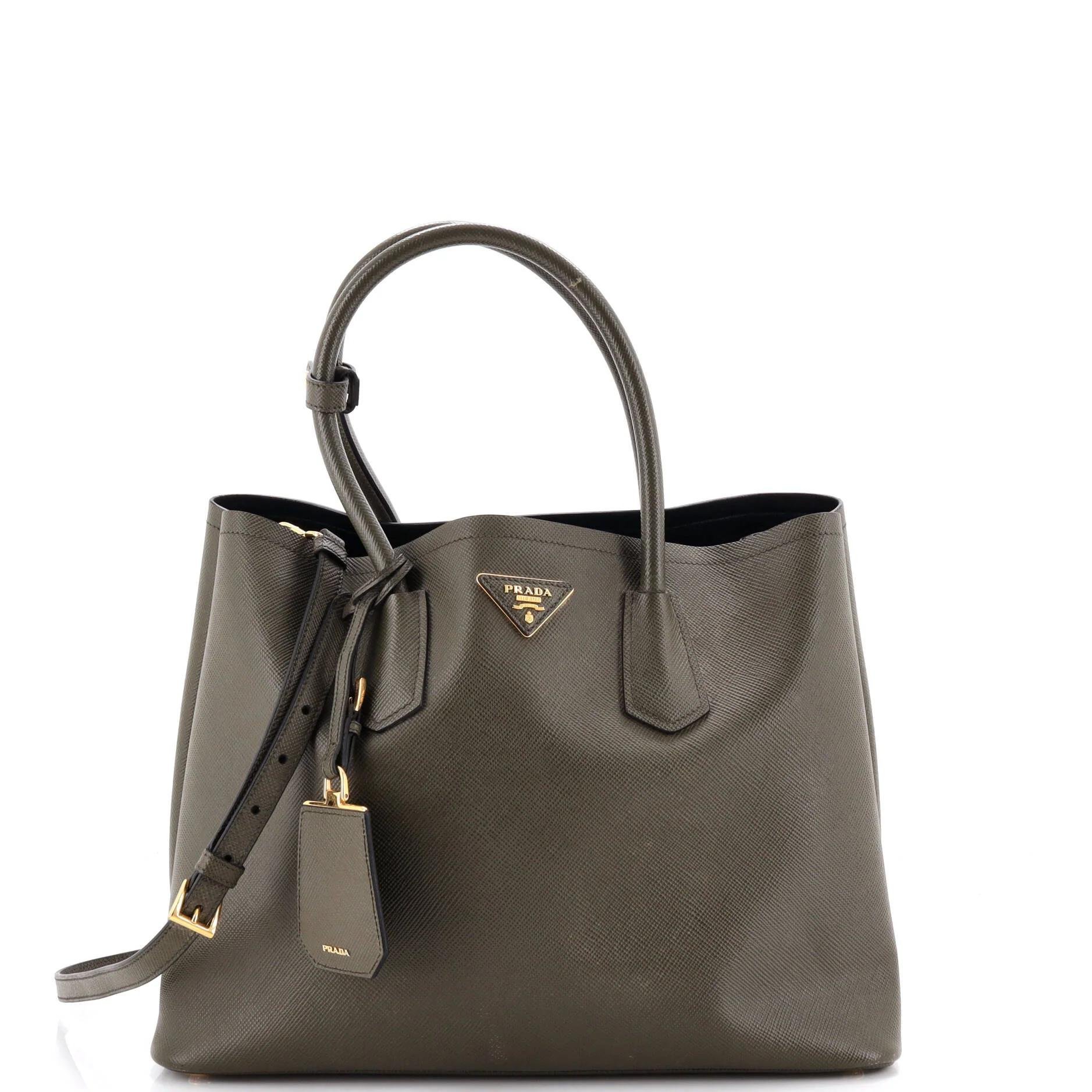 Double leather tote