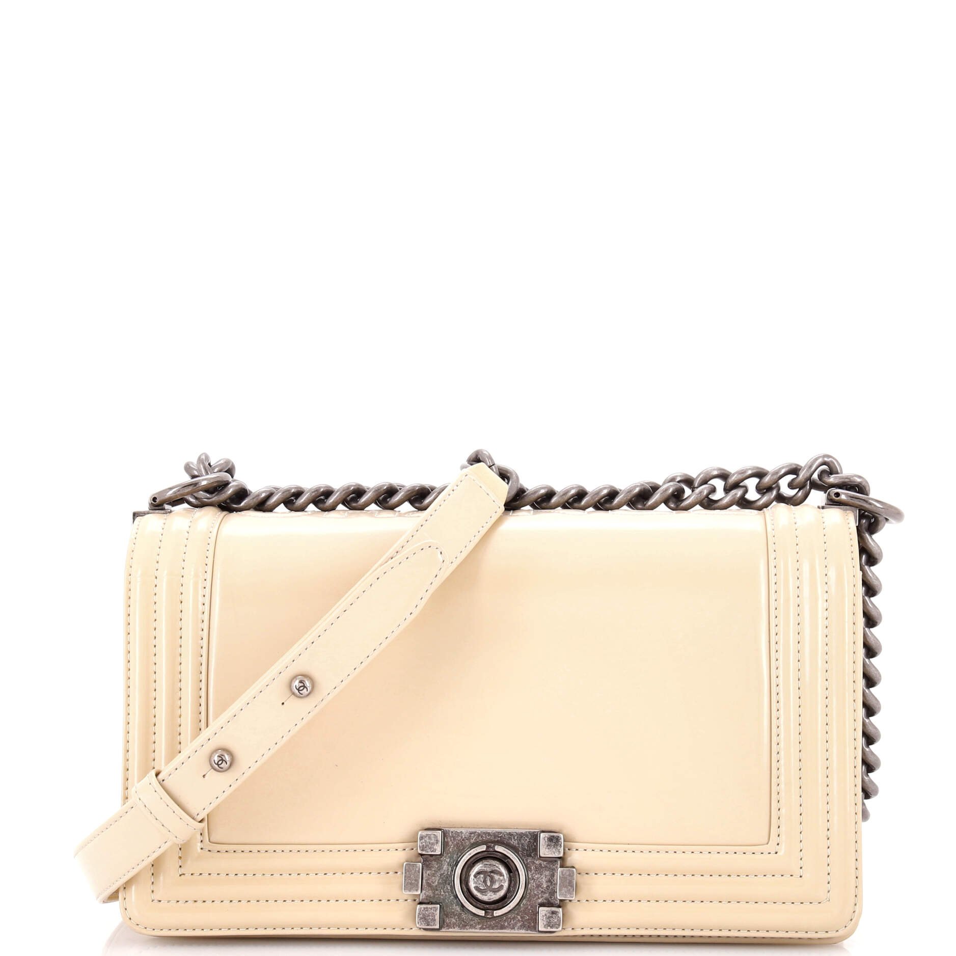 Reverso Boy Flap Bag Glazed Calfskin Old Medium