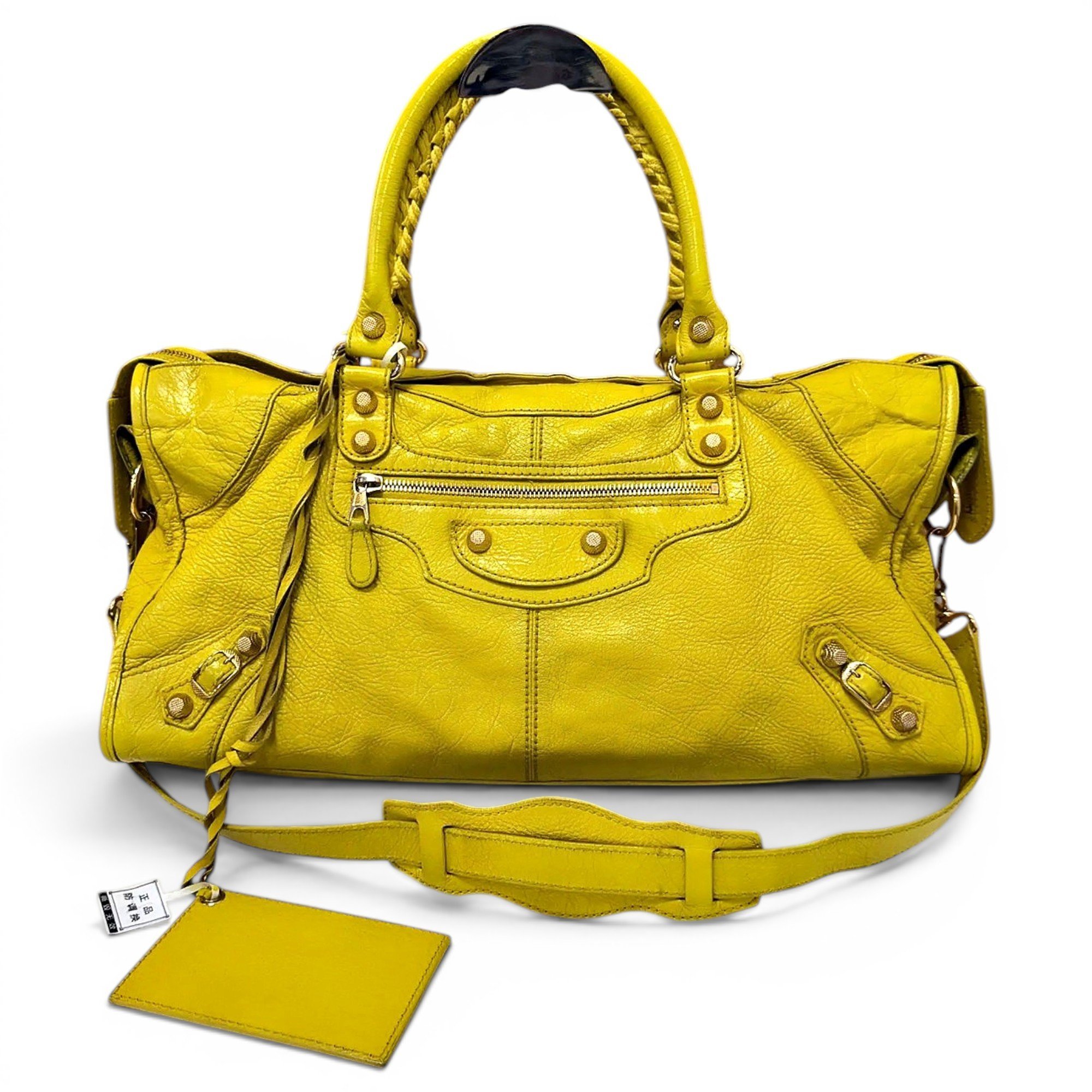 City leather handbag