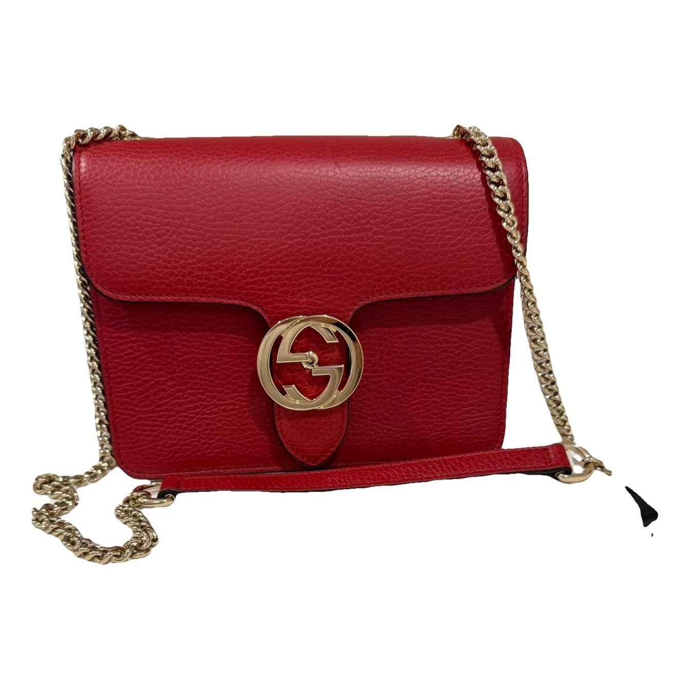 Interlocking leather handbag