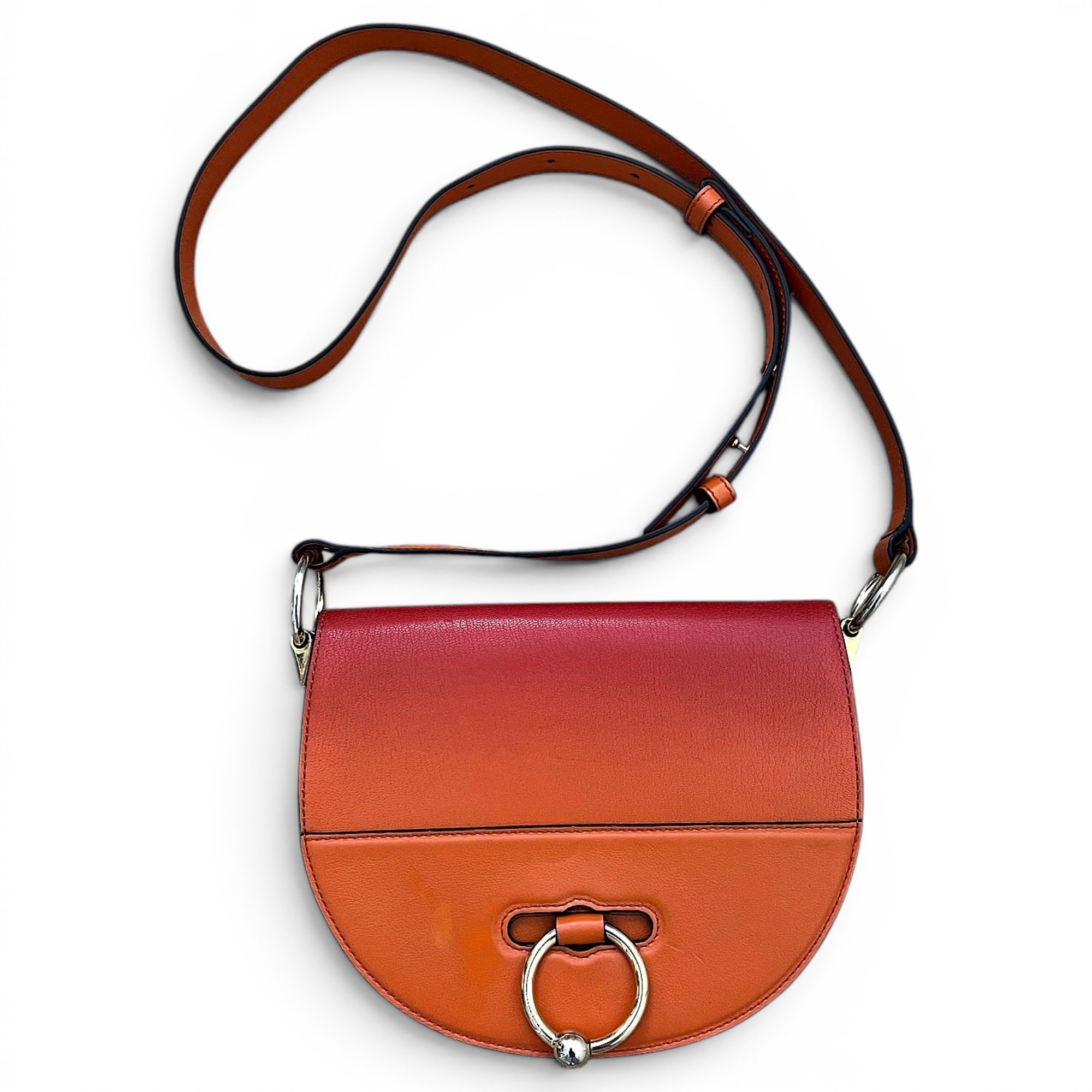 Latch leather crossbody bag