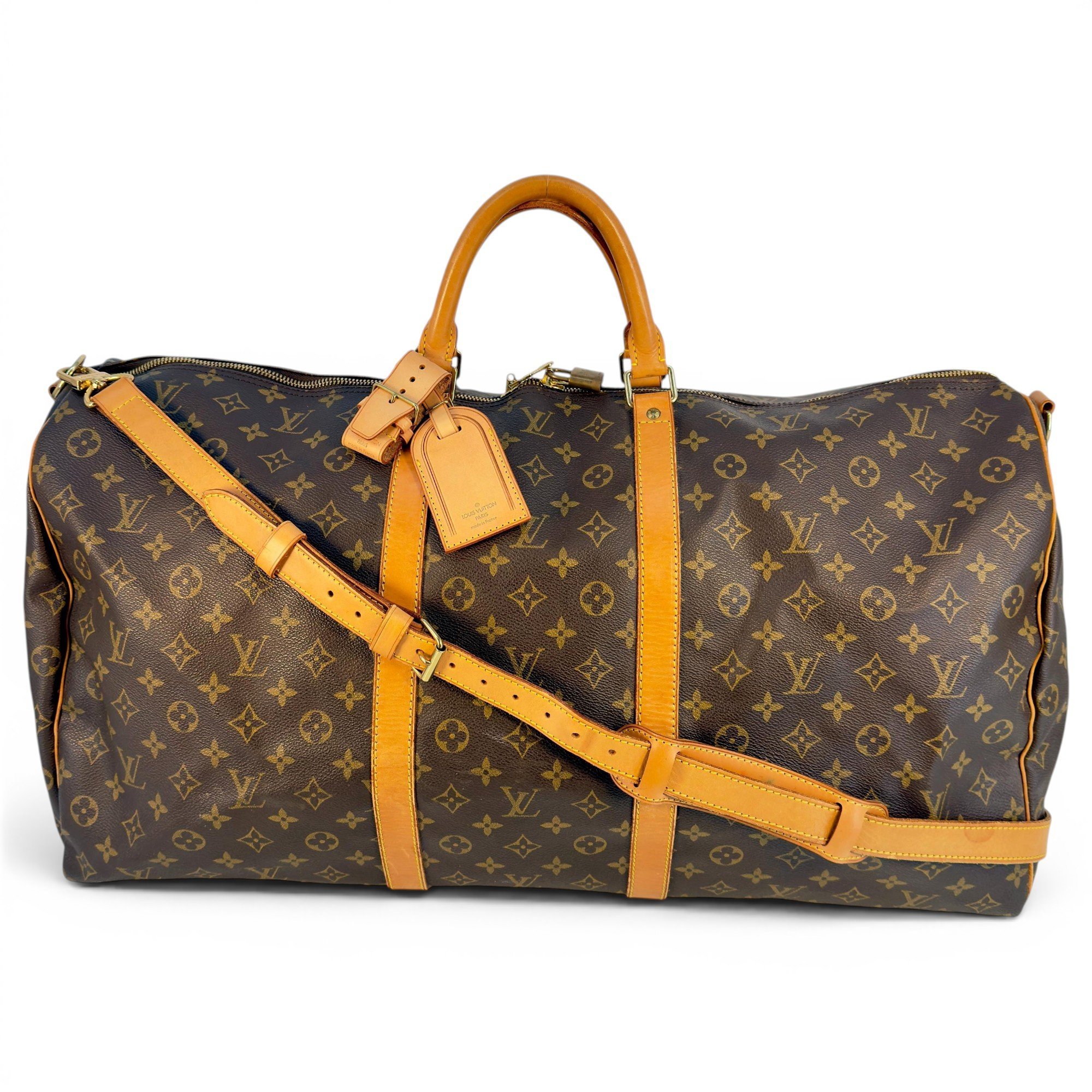 Keepall leather travel bag