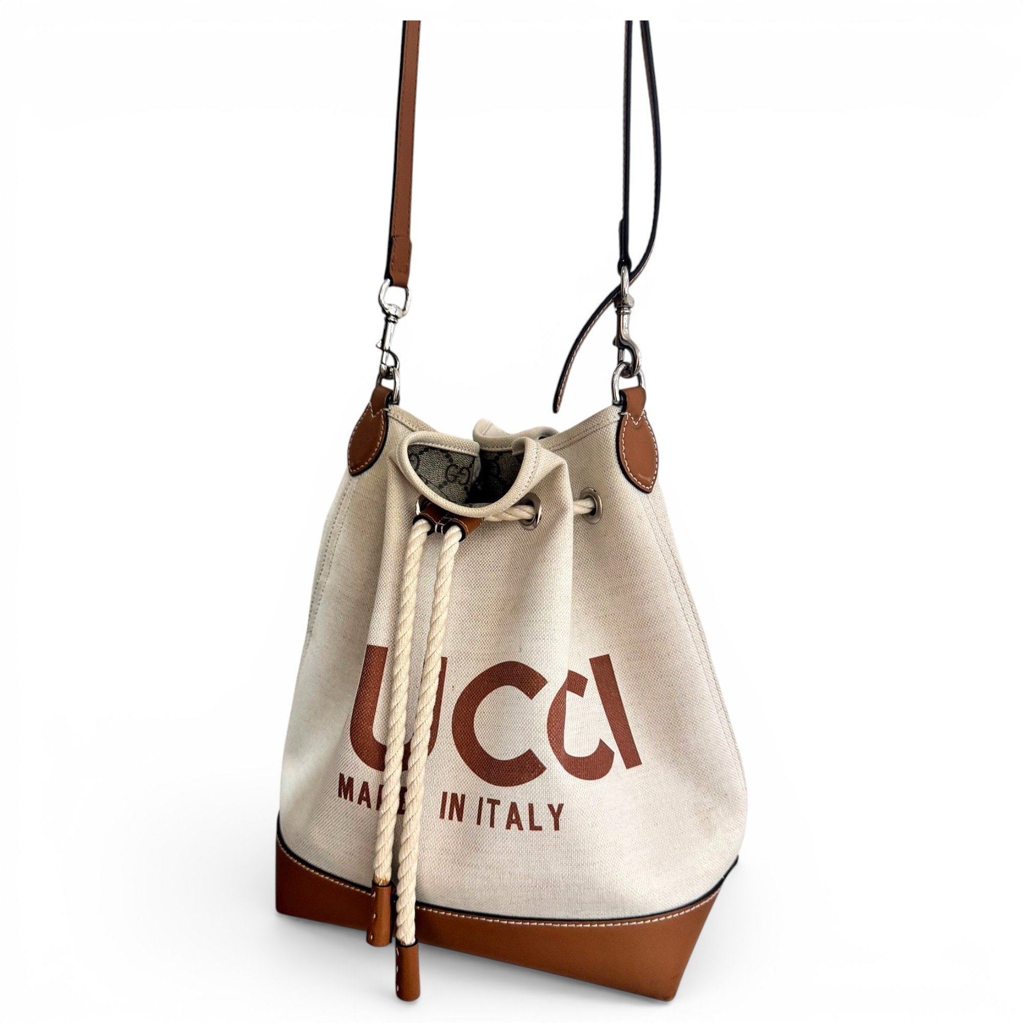 Linen crossbody bag