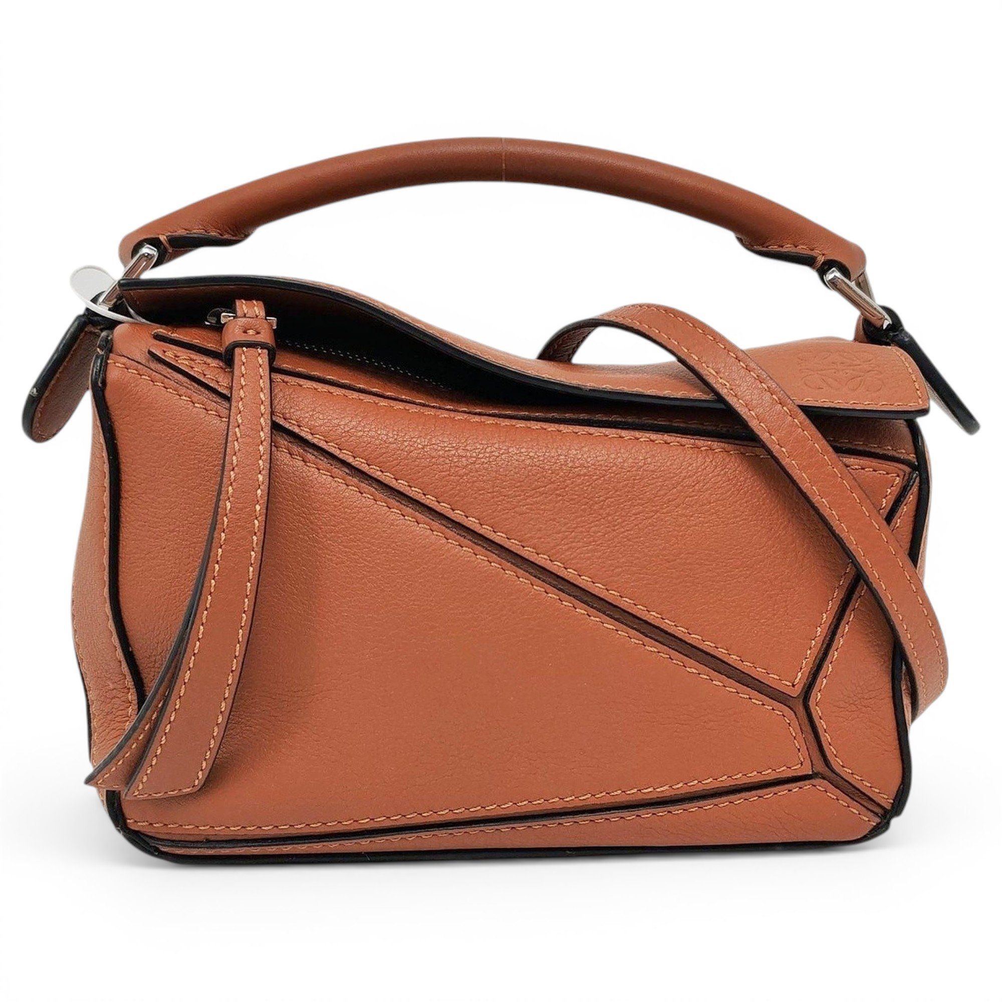 Puzzle leather handbag