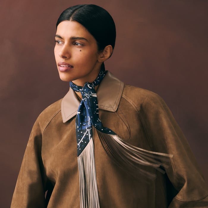 Bandana Leather Fringes Twilly