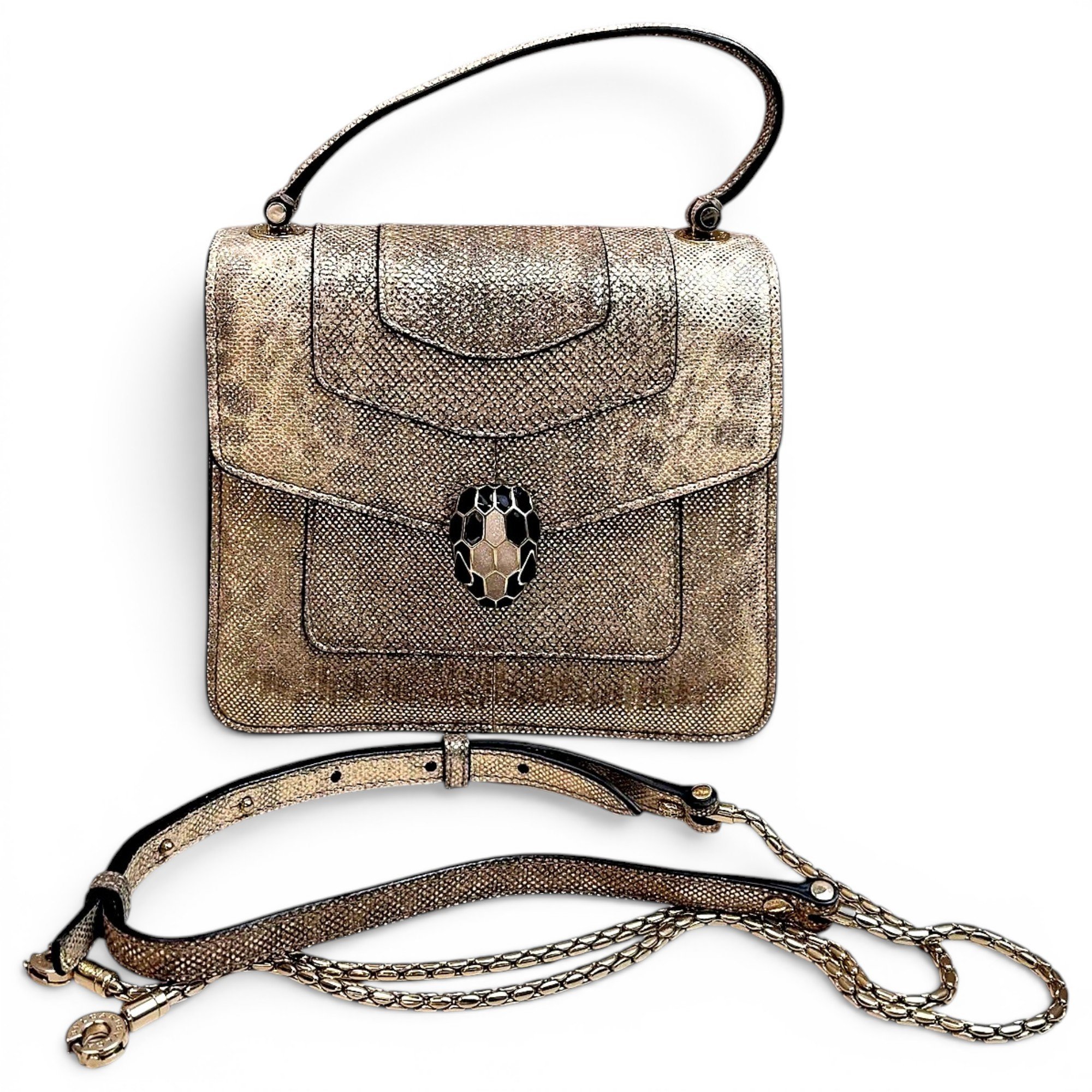 Serpenti leather handbag