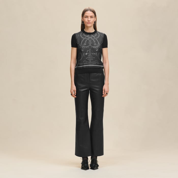 Gris Charbon "Palefroi Remix" Short-sleeve Twillaine Sweater