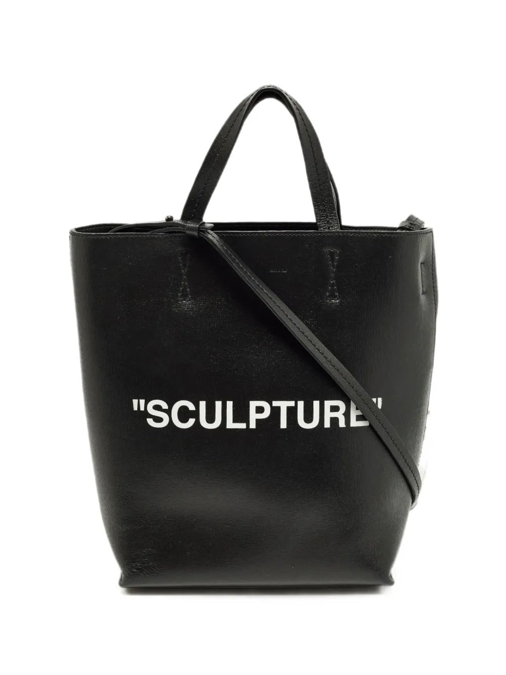 Sculpture leather tote bag