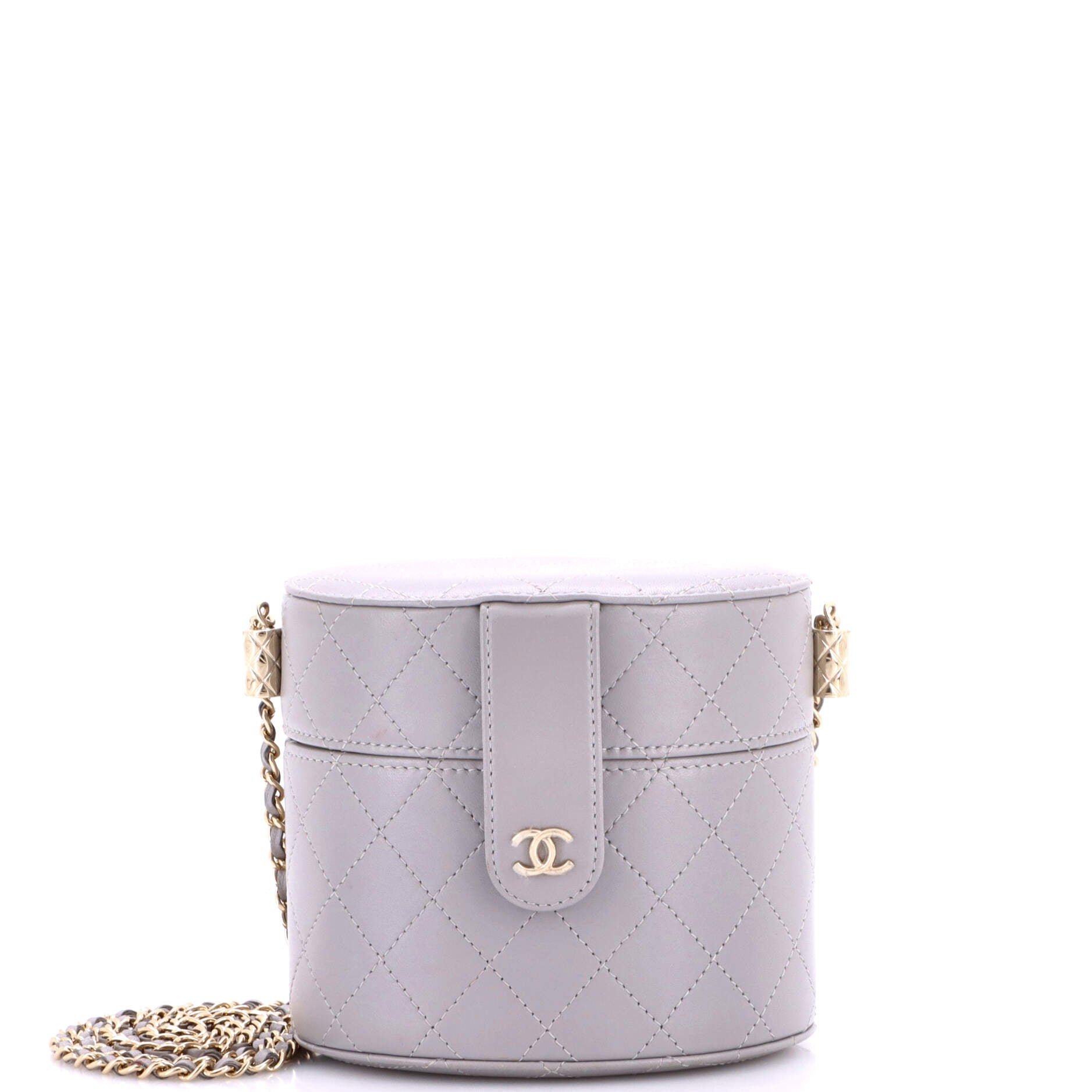 CC Allure Vanity Case with Chain Quilted Lambskin Small
