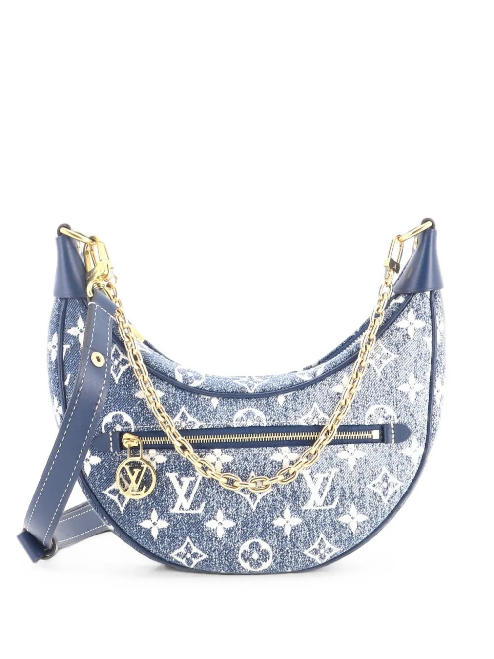 Loop Handbag Monogram Jacquard Denim hobo bag