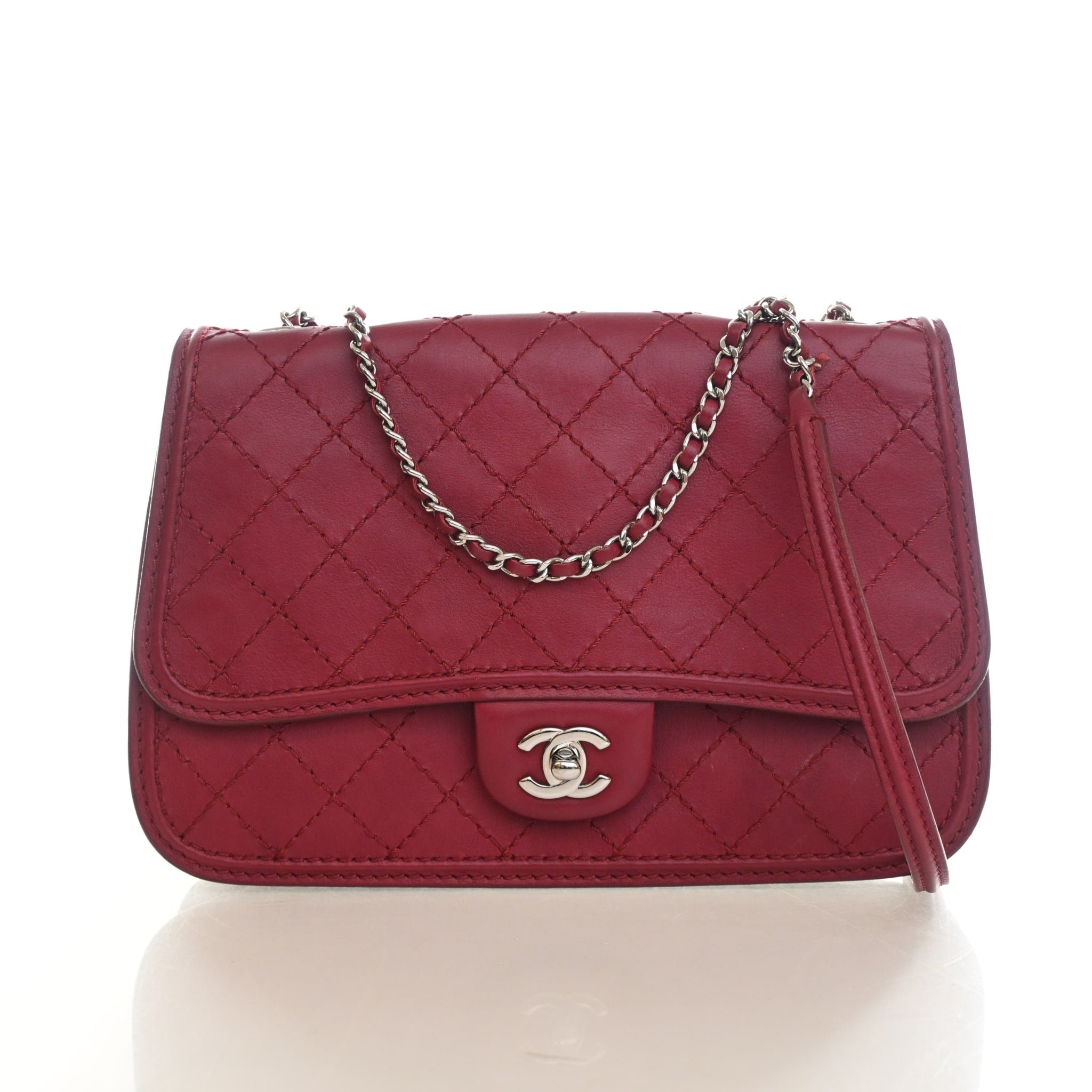 Chanel Vintage Medium Calfskin Double Stitched Flap Bag