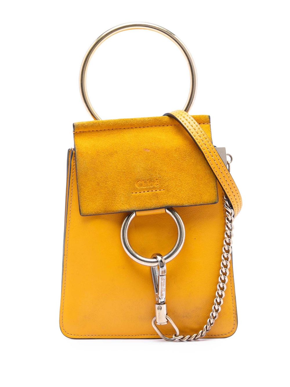 Chloe 2018 Mini Calfskin and Suede Faye Bracelet Bag satchel