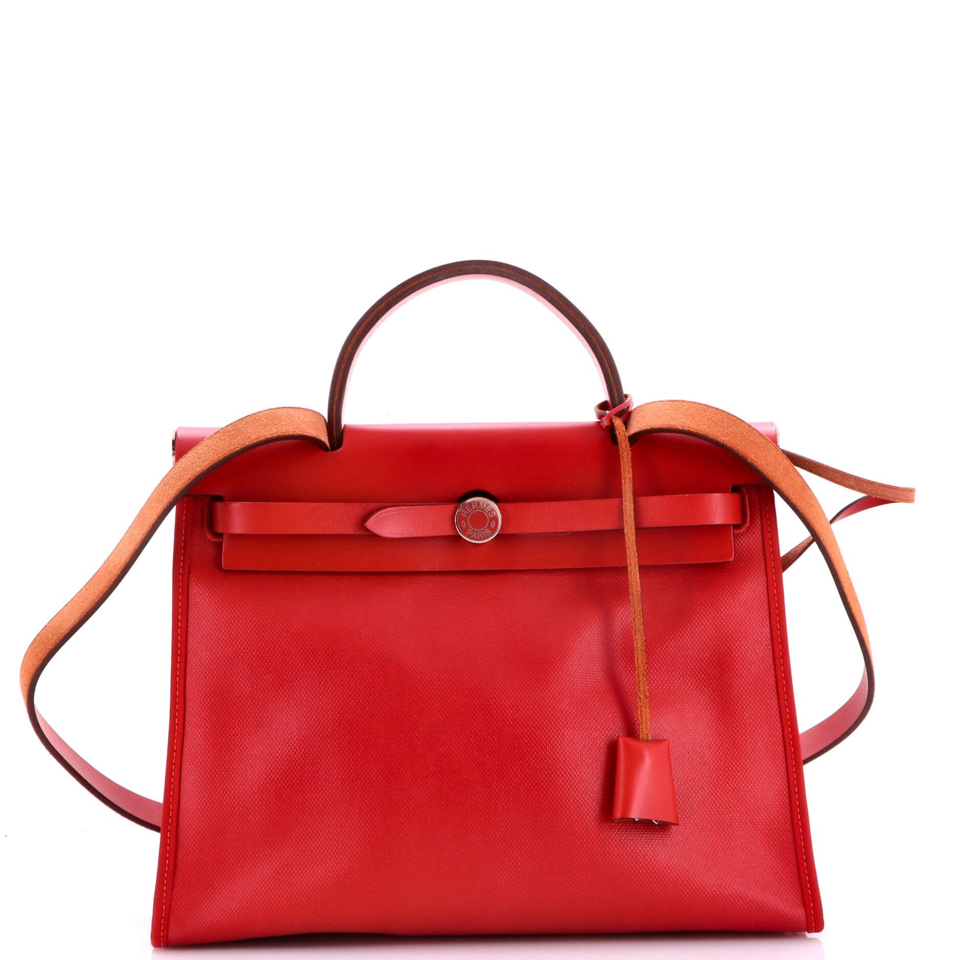 Hermes Herbag Zip Berline Vache Canvas and Leather 31