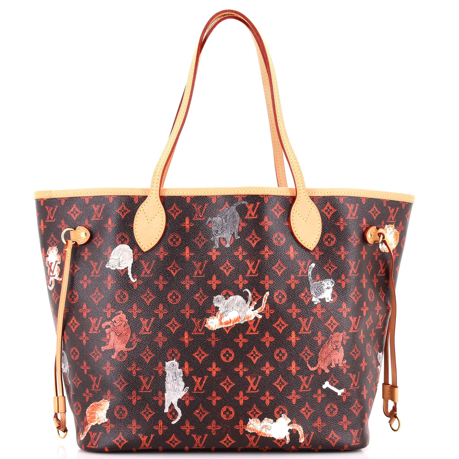 Louis Vuitton Neverfull NM Tote Limited Edition Grace Coddington Catogram Canvas MM