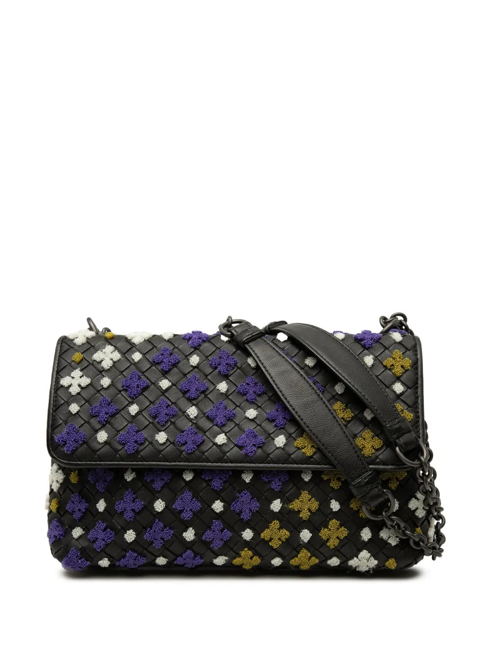 Bottega Veneta 2012-2026 Small Multicolor Embroidered Nappa Intrecciato Olimpia shoulder bag