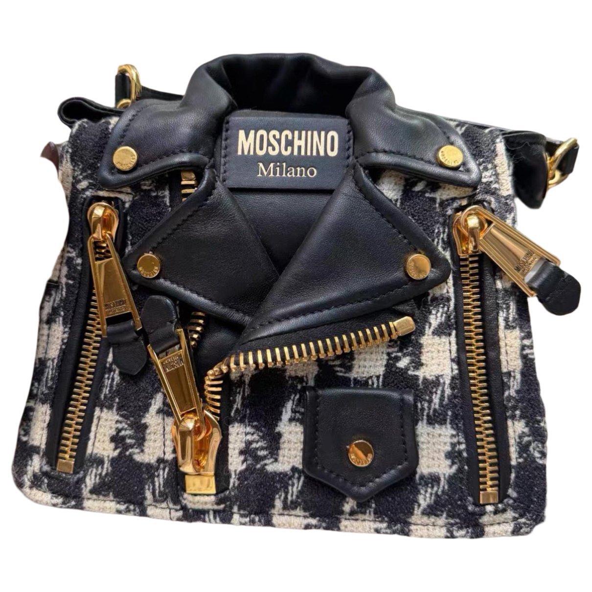 Moschino Biker tweed bag