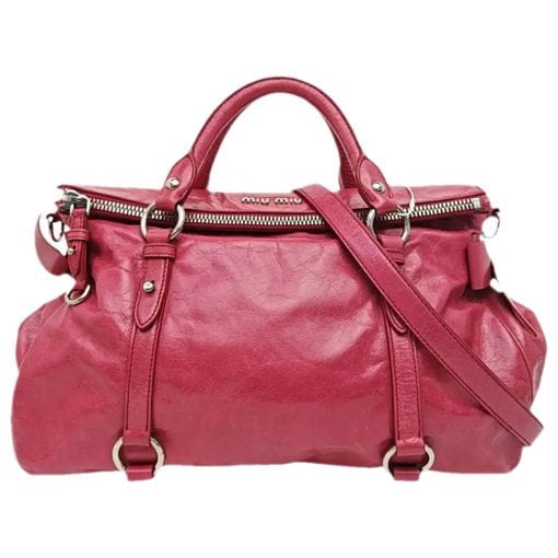 Bow bag leather handbag