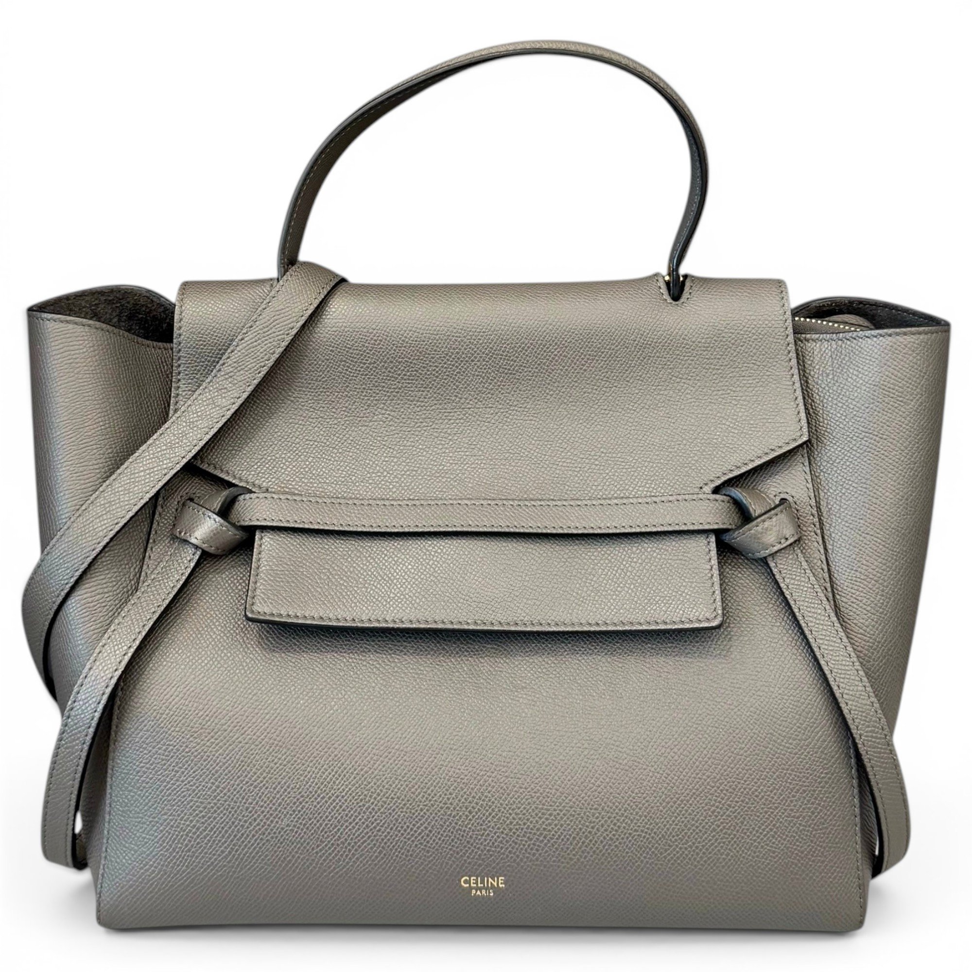 Belt pony-style calfskin handbag
