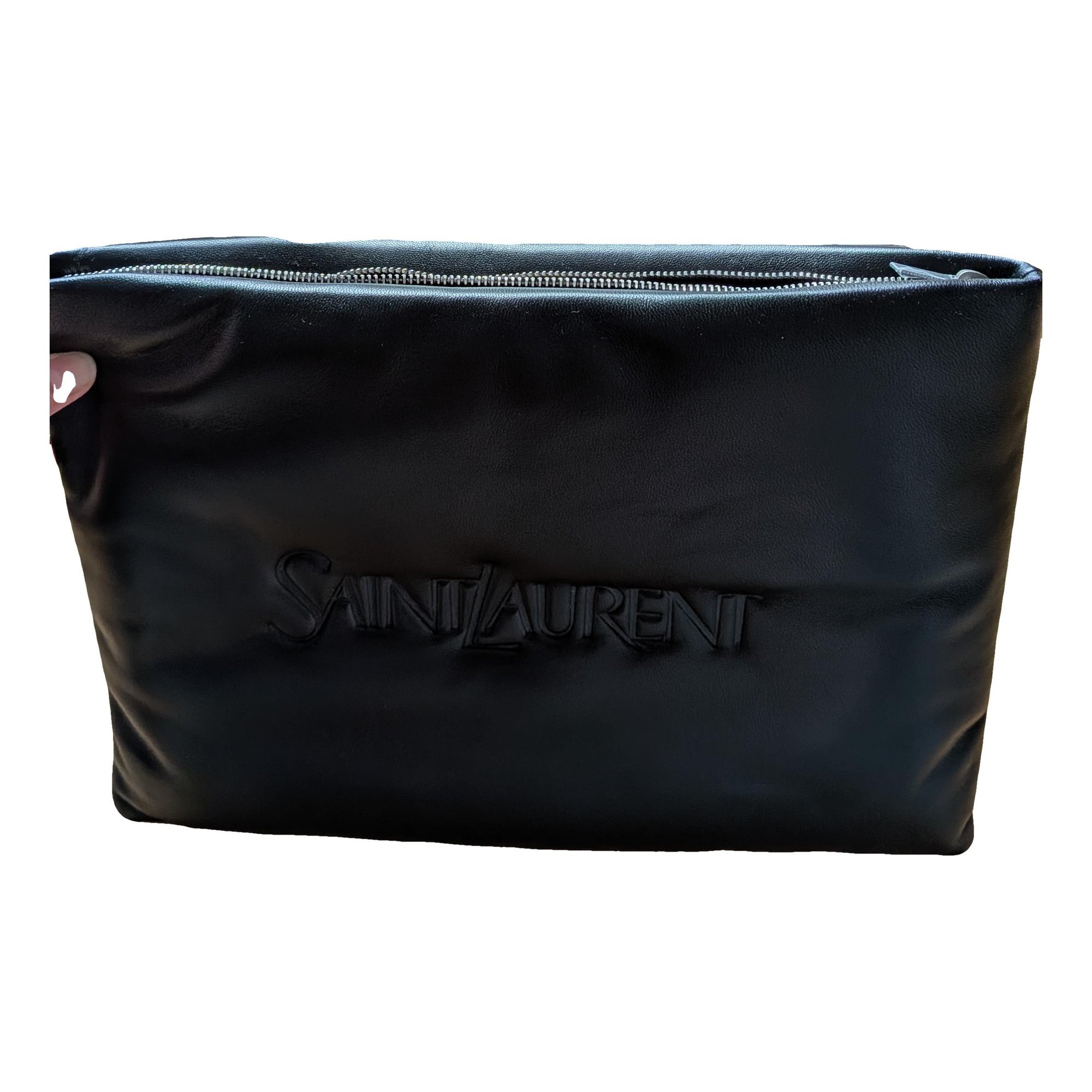 Leather clutch bag
