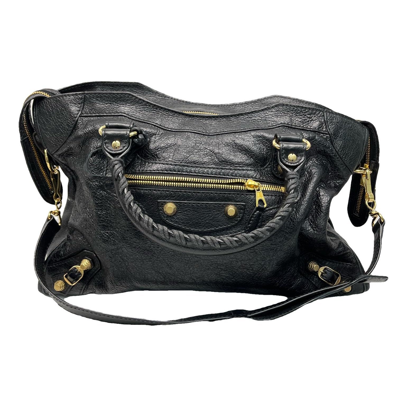 City leather handbag