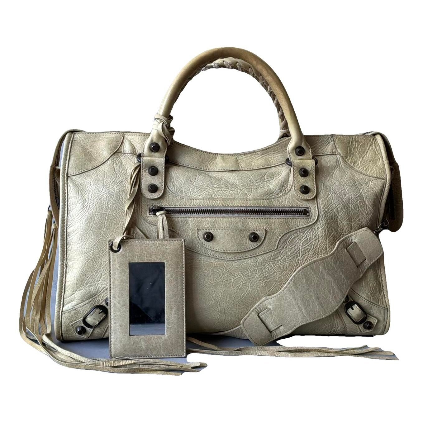 City leather handbag