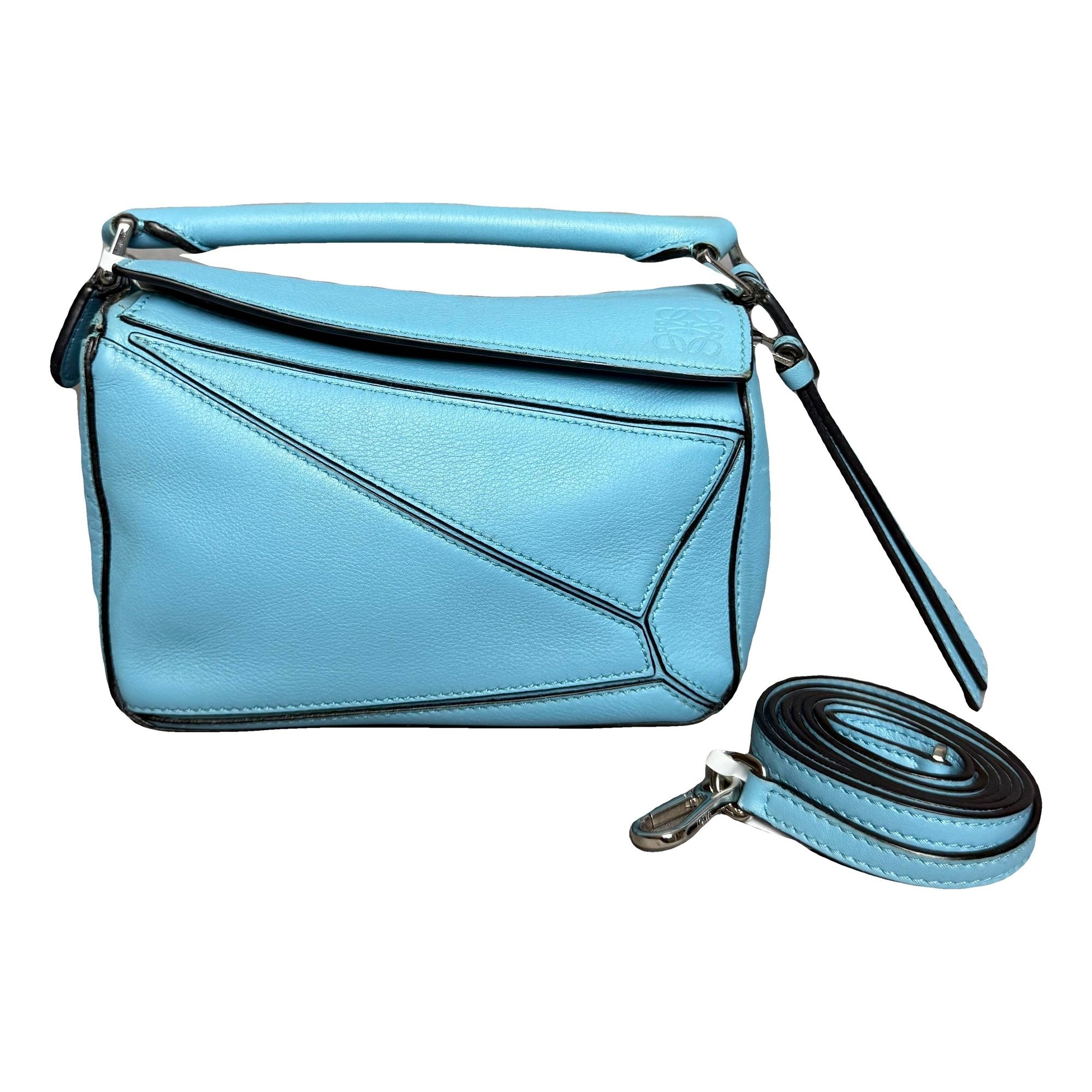 Puzzle leather handbag