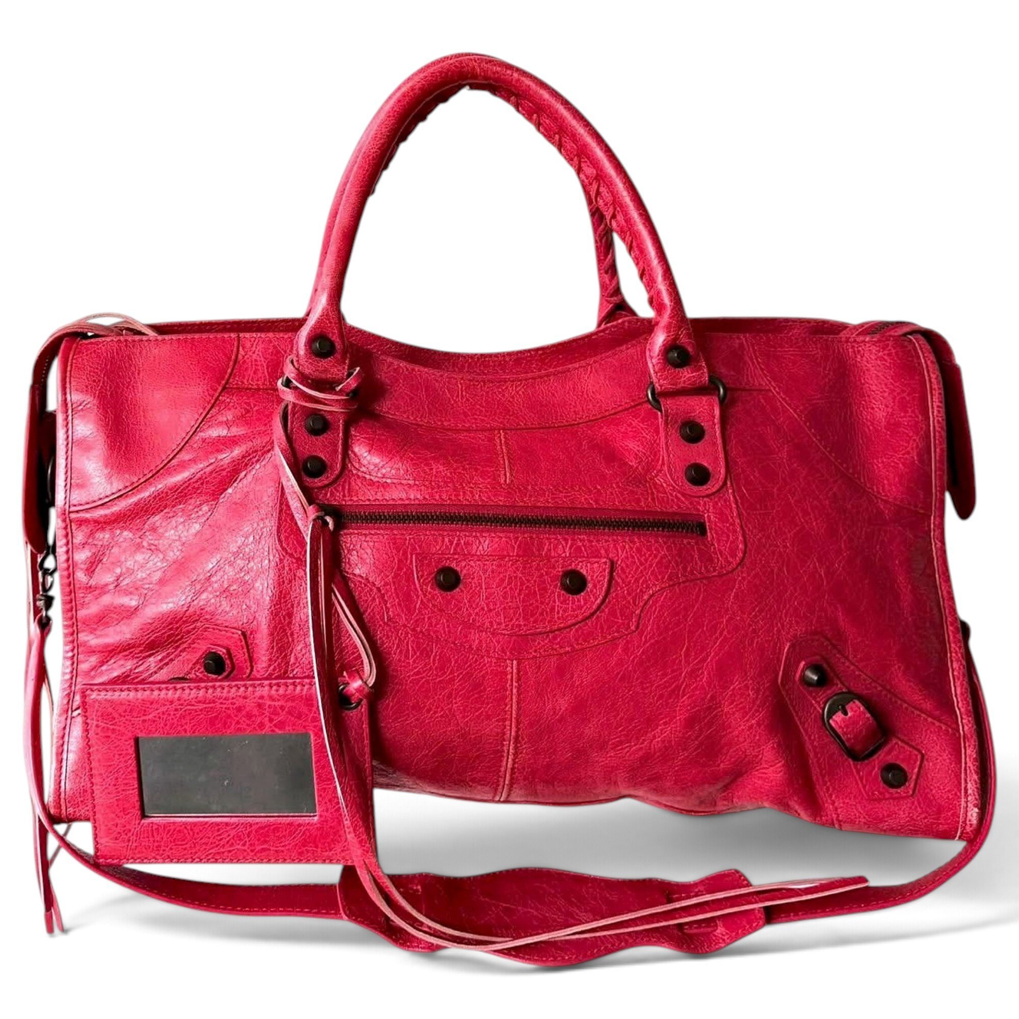 City leather handbag