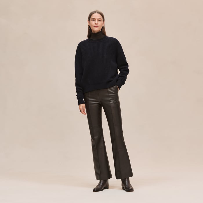 Bleu Noir Pull Manches Longues