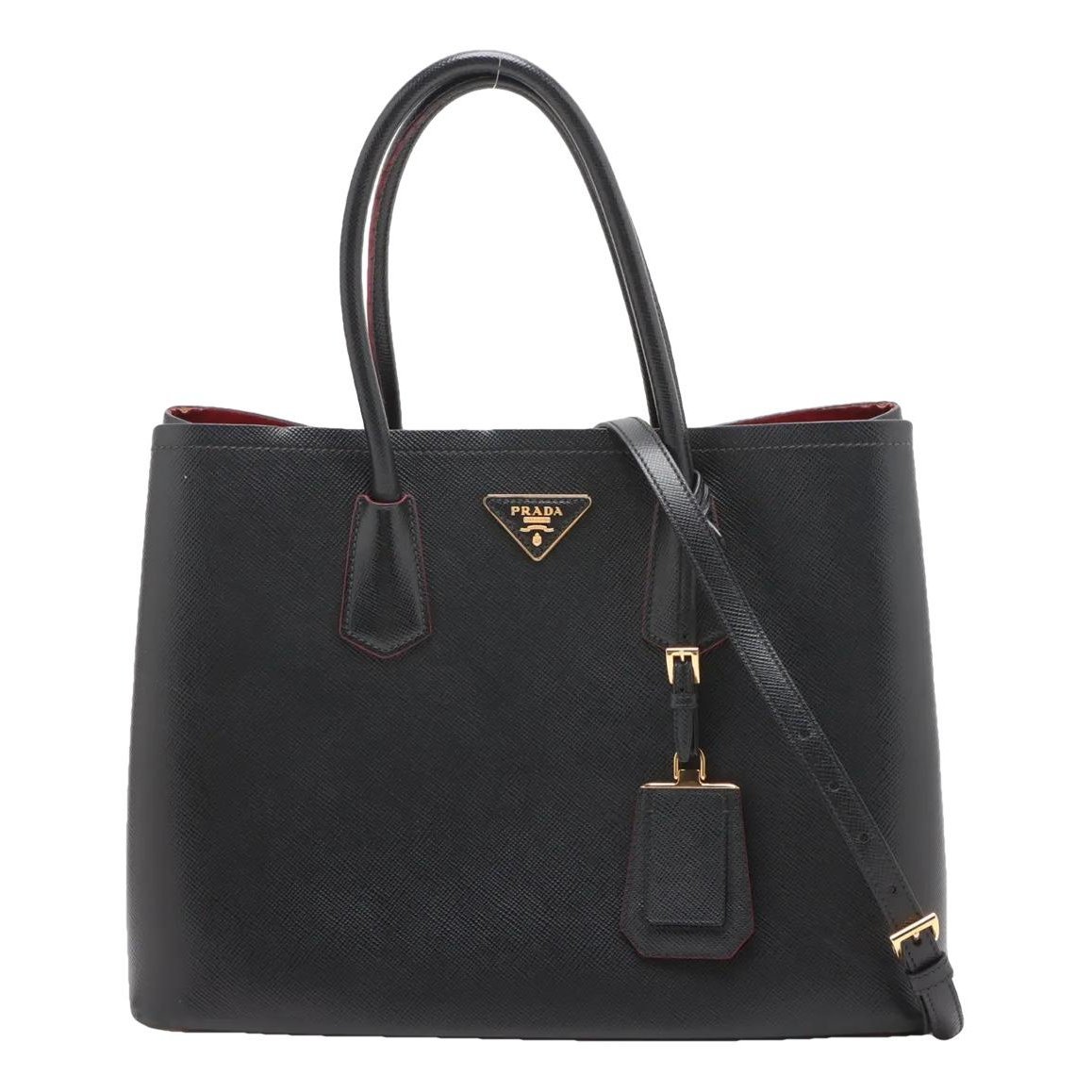 Double leather handbag