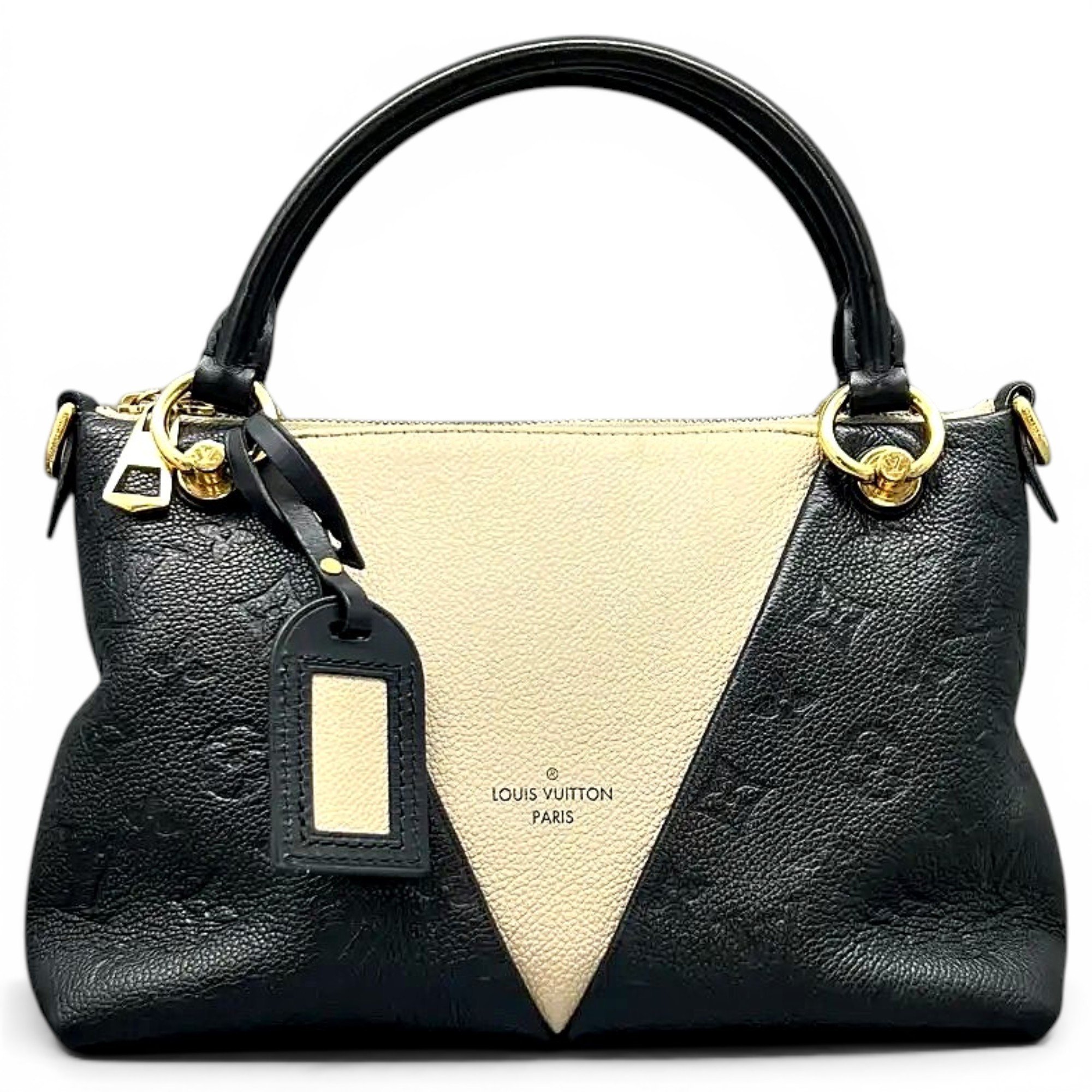 Tote V leather crossbody bag