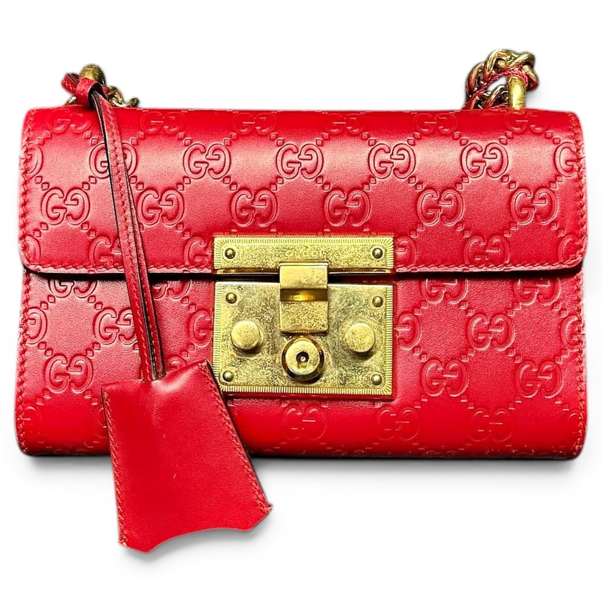 Padlock leather handbag